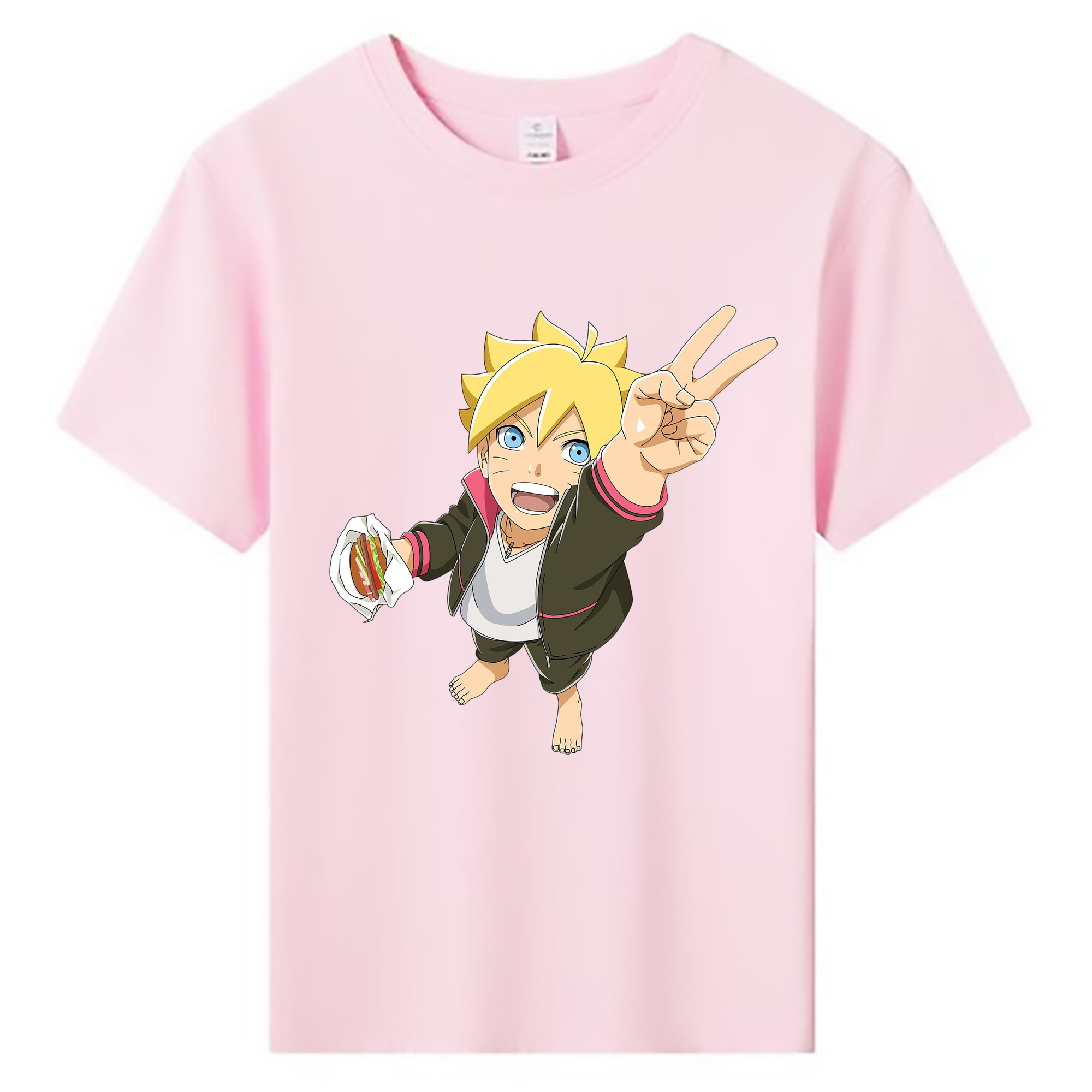 （画像用） NARUTO -ナルト- うずまき ボルト Uzumaki Boruto 綿100％キッズTシャツ（フロントプリント）