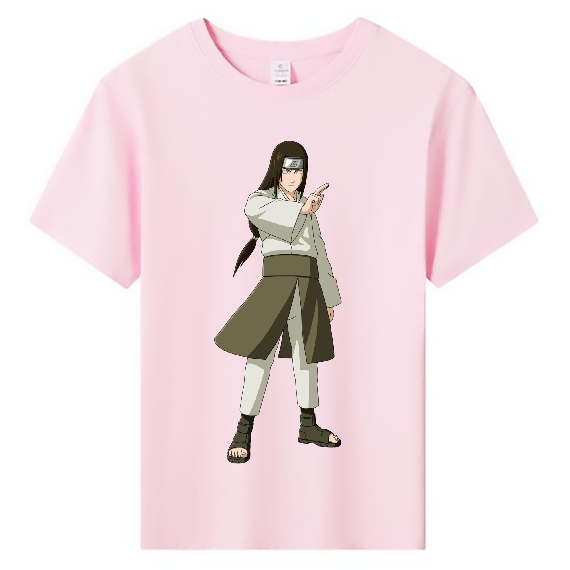 NARUTO -ナルト- 日向ネジ Hyūga Neji 綿100％キッズTシャツ（フロントプリント）