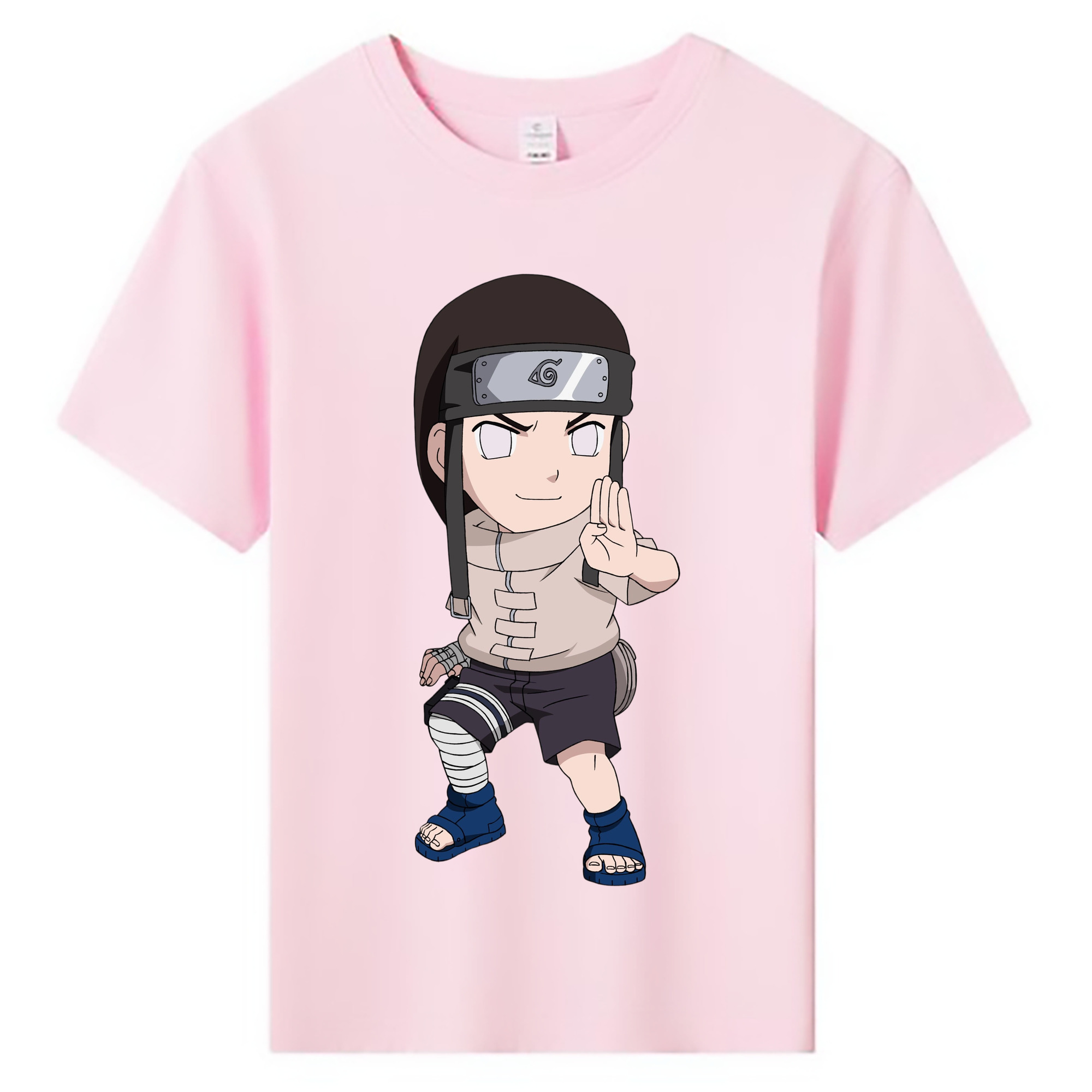 （画像用） NARUTO -ナルト- 日向ネジ Hyūga Neji 綿100％キッズTシャツ（フロントプリント）