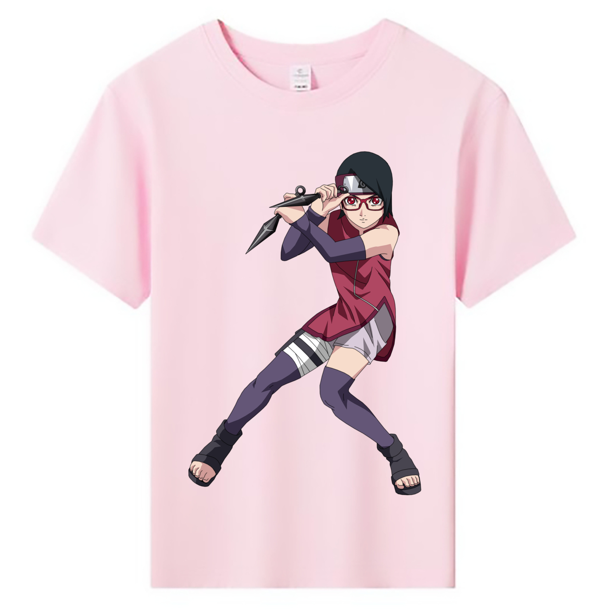（画像用） NARUTO -ナルト- うちは サラダ Uchiha Sarada 綿100％キッズTシャツ（フロントプリント）