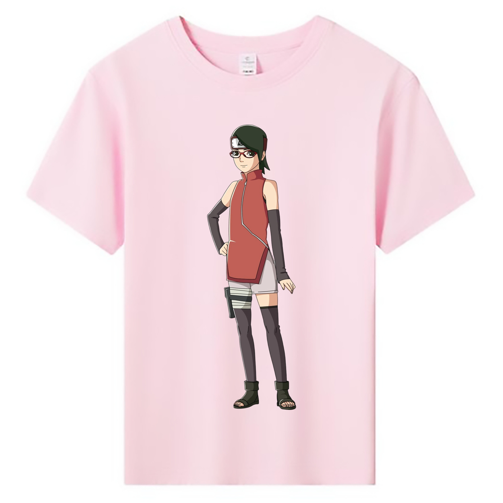 （画像用） NARUTO -ナルト- うちは サラダ Uchiha Sarada 綿100％キッズTシャツ（フロントプリント）