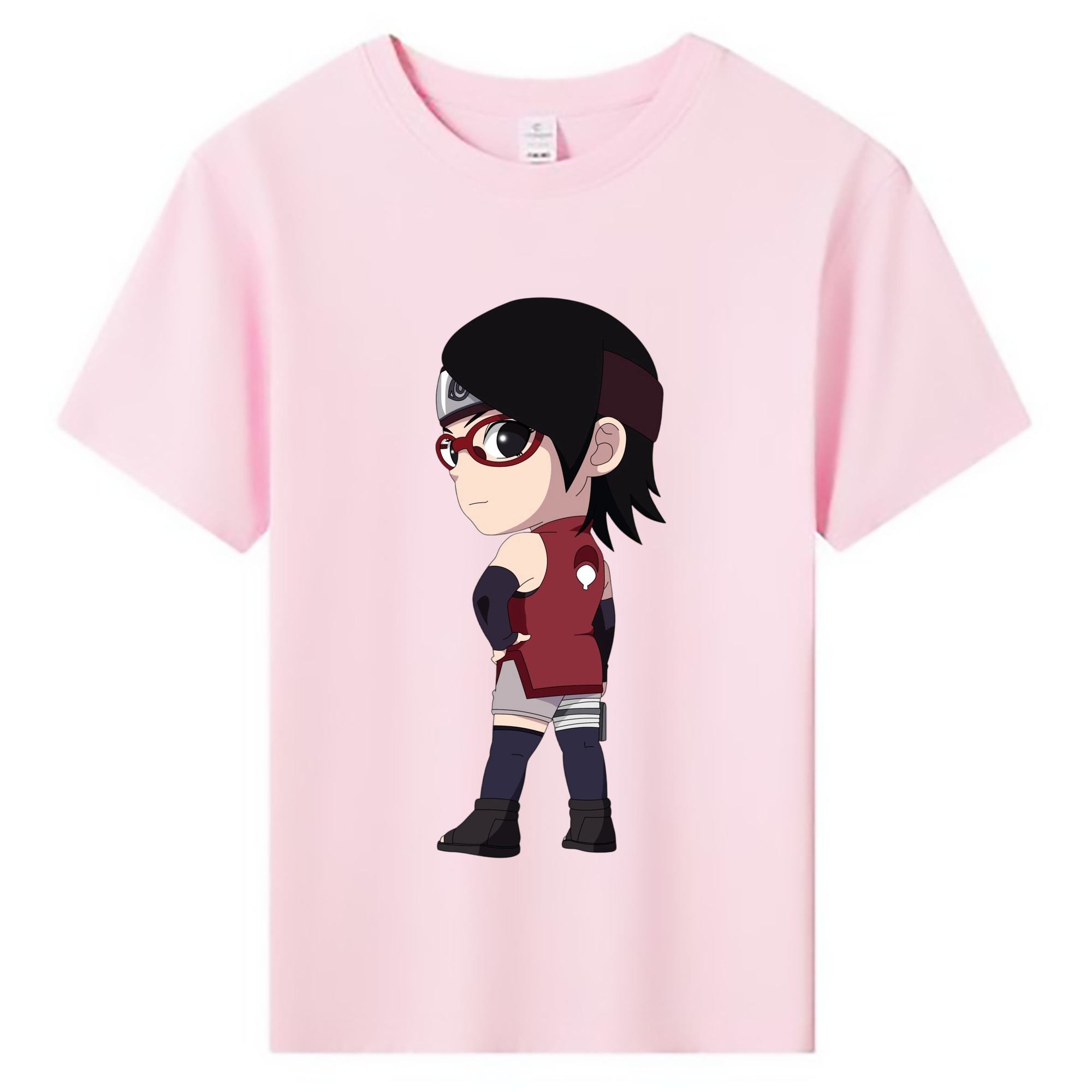 （画像用） NARUTO -ナルト- うちは サラダ Uchiha Sarada 綿100％キッズTシャツ（フロントプリント）