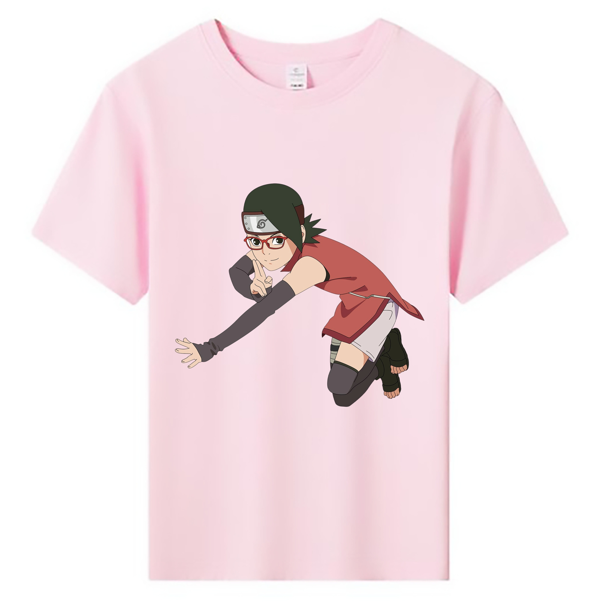 （画像用） NARUTO -ナルト- うちは サラダ Uchiha Sarada 綿100％キッズTシャツ（フロントプリント）