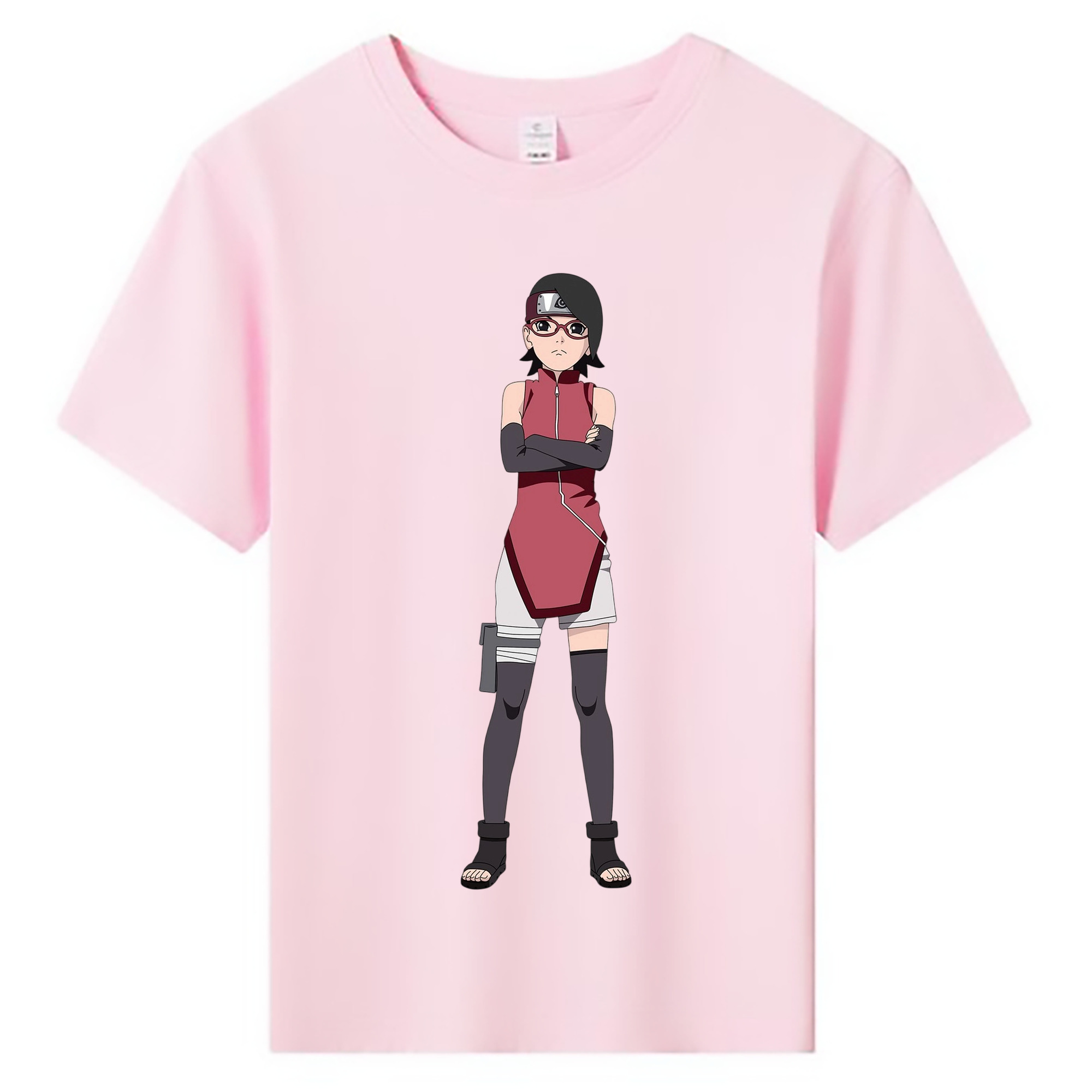 （画像用） NARUTO -ナルト- うちは サラダ Uchiha Sarada 綿100％キッズTシャツ（フロントプリント）
