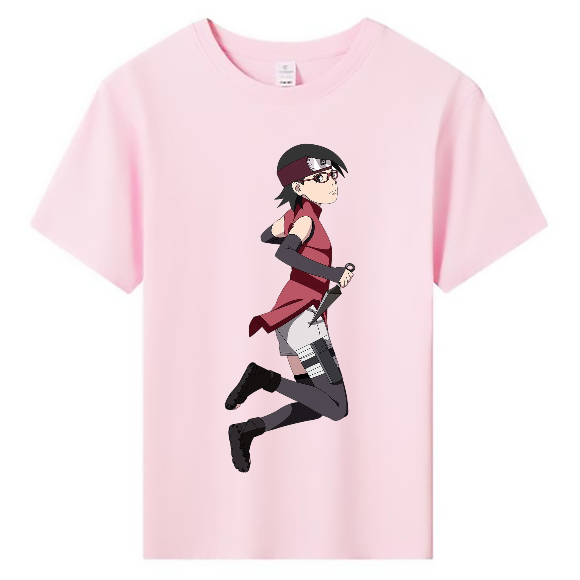 （画像用） NARUTO -ナルト- うちは サラダ Uchiha Sarada 綿100％キッズTシャツ（フロントプリント）