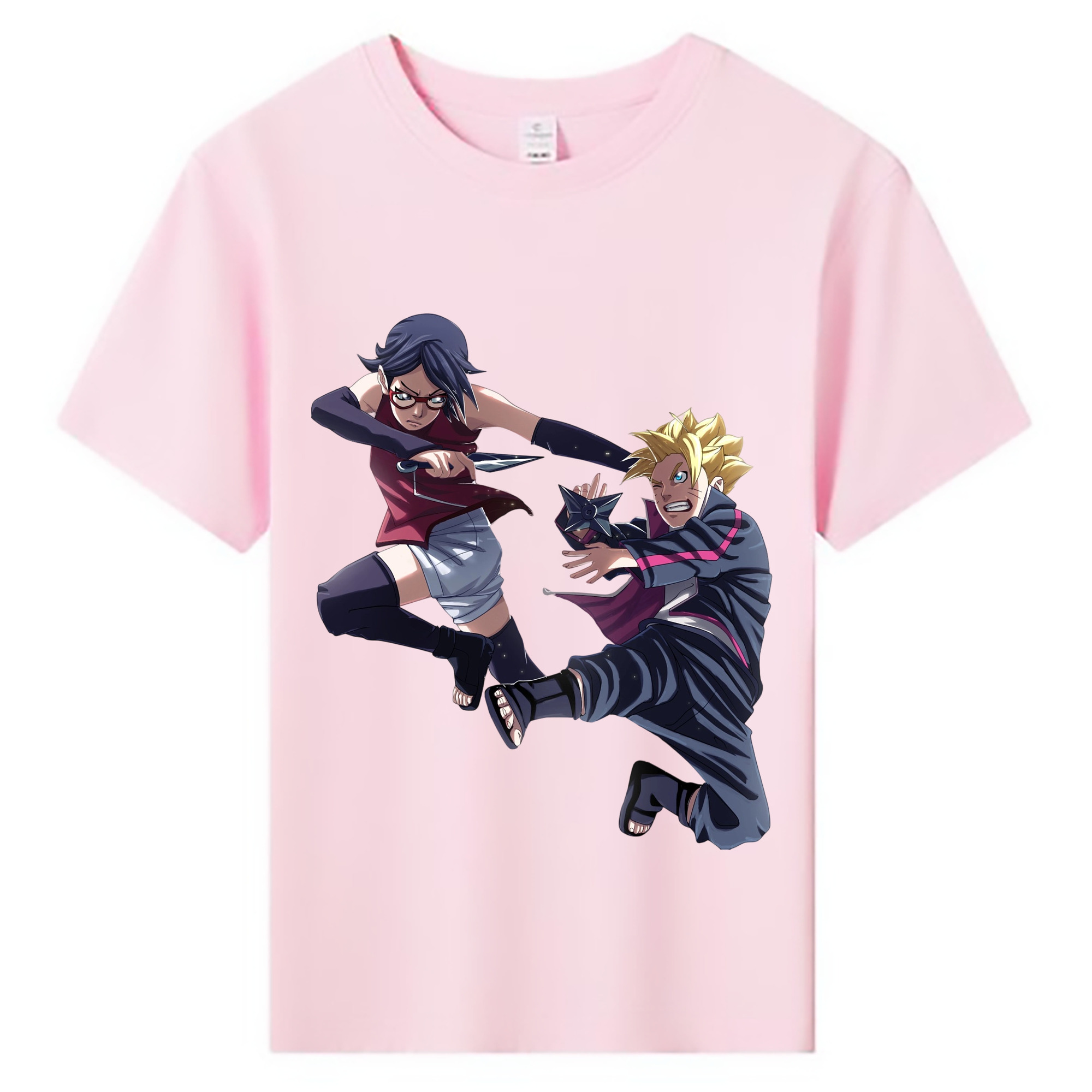 （画像用） NARUTO -ナルト- うちは サラダ Uchiha Sarada 綿100％キッズTシャツ（フロントプリント）