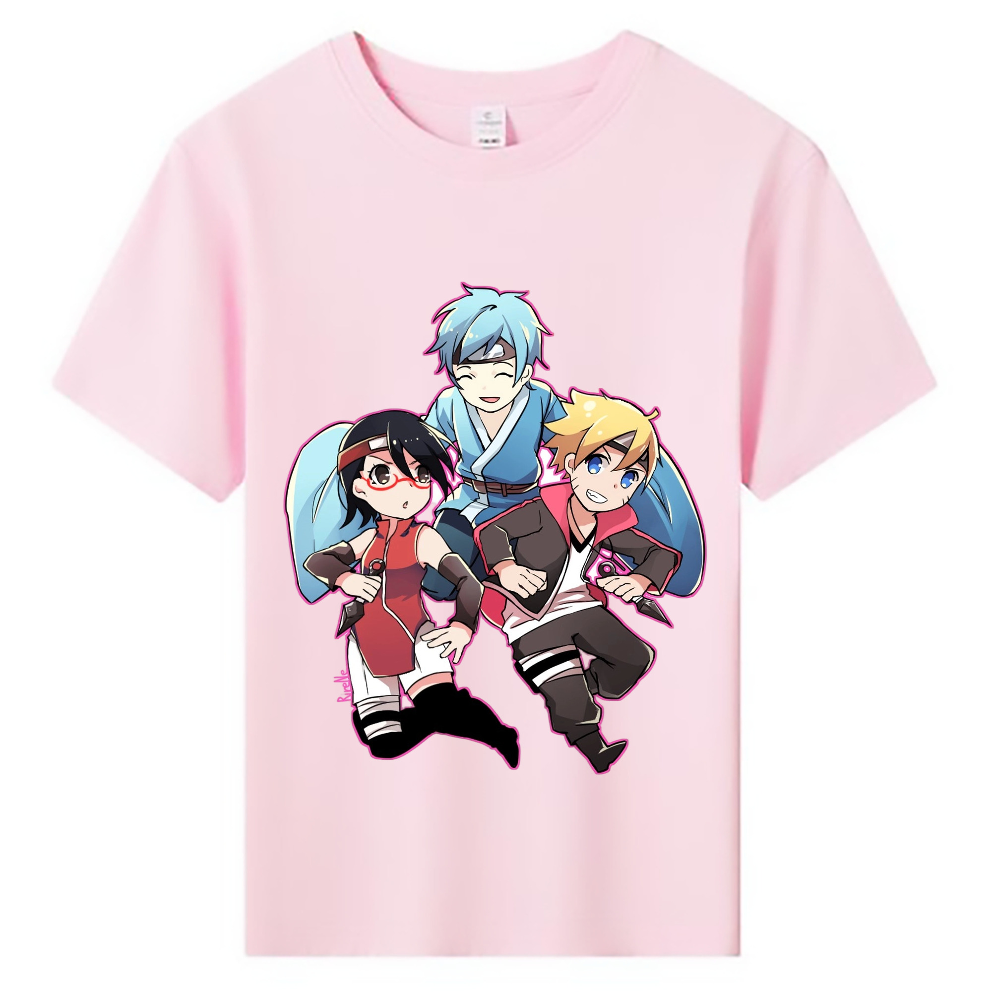 （画像用） NARUTO -ナルト- うちは サラダ Uchiha Sarada 綿100％キッズTシャツ（フロントプリント）