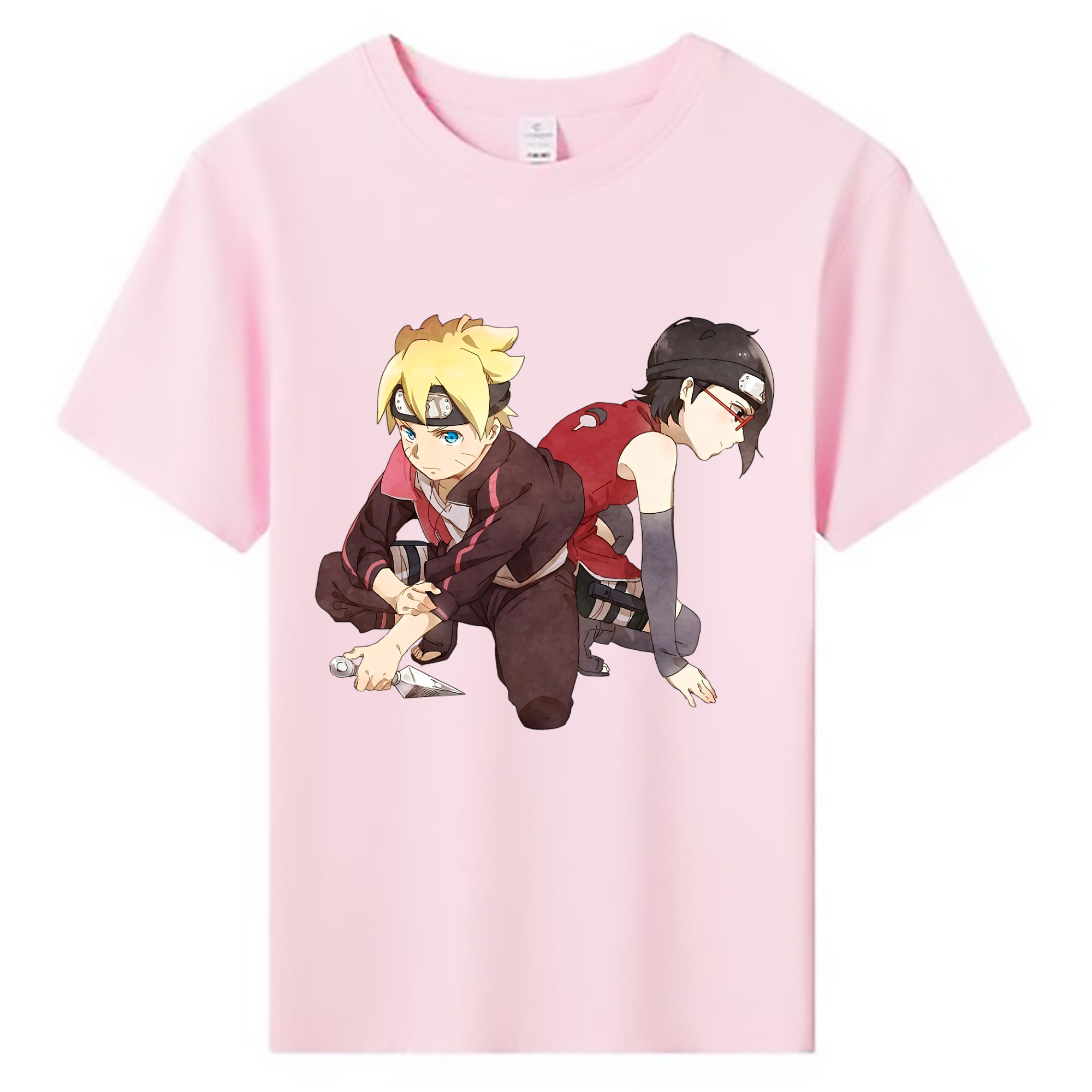 （画像用） NARUTO -ナルト- うちは サラダ Uchiha Sarada 綿100％キッズTシャツ（フロントプリント）