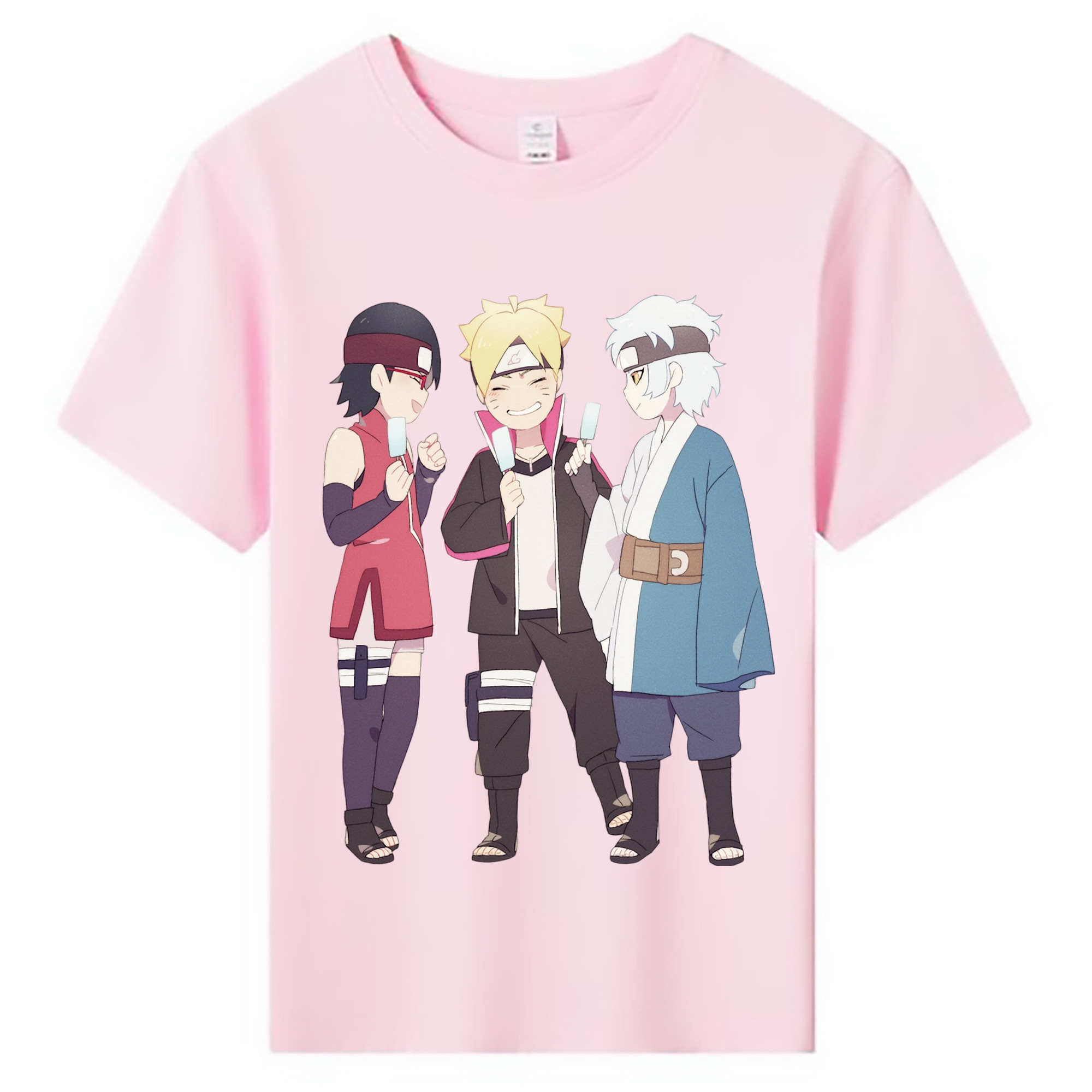 （画像用） NARUTO -ナルト- うちは サラダ Uchiha Sarada 綿100％キッズTシャツ（フロントプリント）