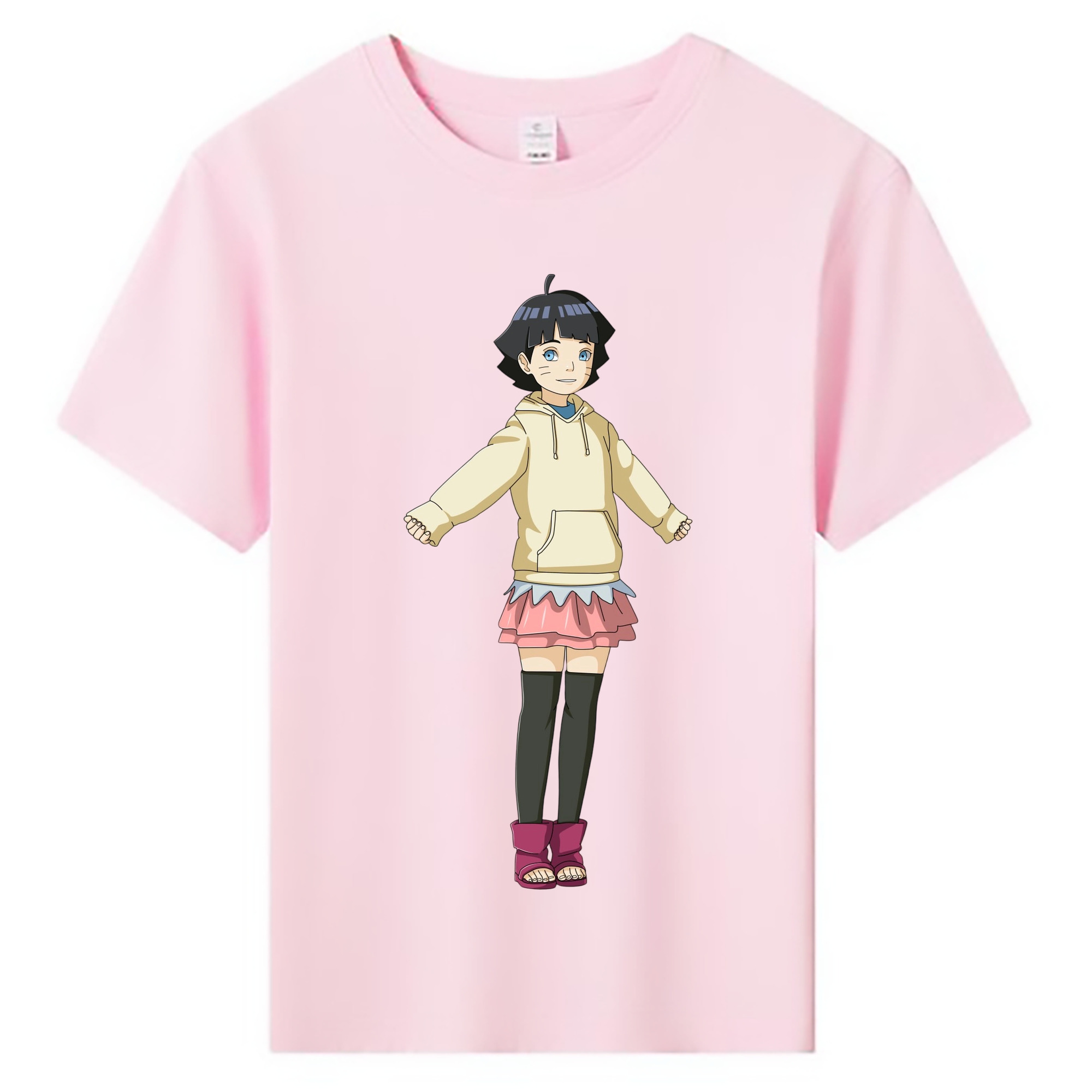 （画像用） NARUTO -ナルト- うずまき ヒマワリ Uzumaki Himawari 綿100％キッズTシャツ（フロントプリント）