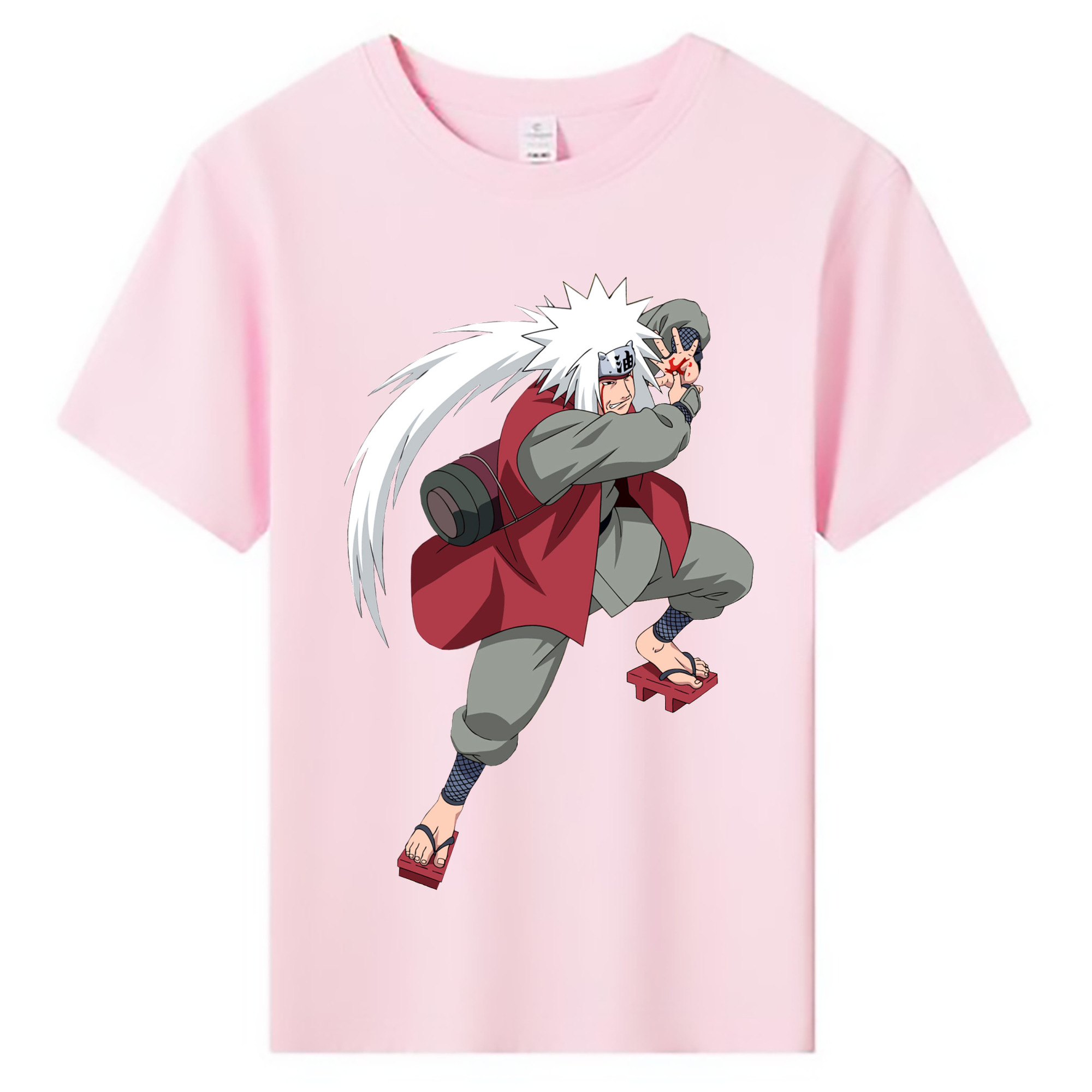 （画像用） NARUTO -ナルト- 自来也（じらいや） Jiraiya 綿100％キッズTシャツ（フロントプリント）