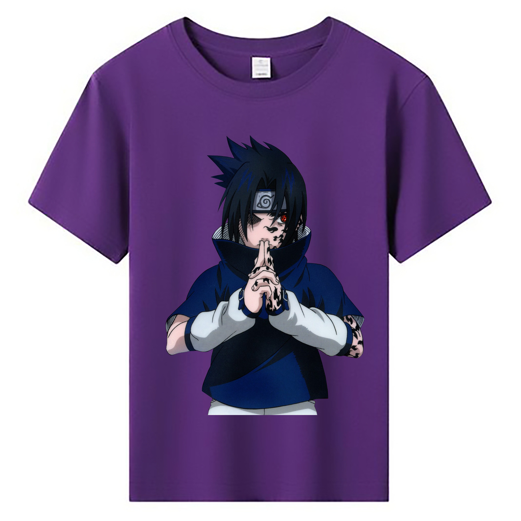 （画像用） NARUTO -ナルト- うちは サスケ Uchiha Sasuke 綿100％キッズTシャツ（フロントプリント）