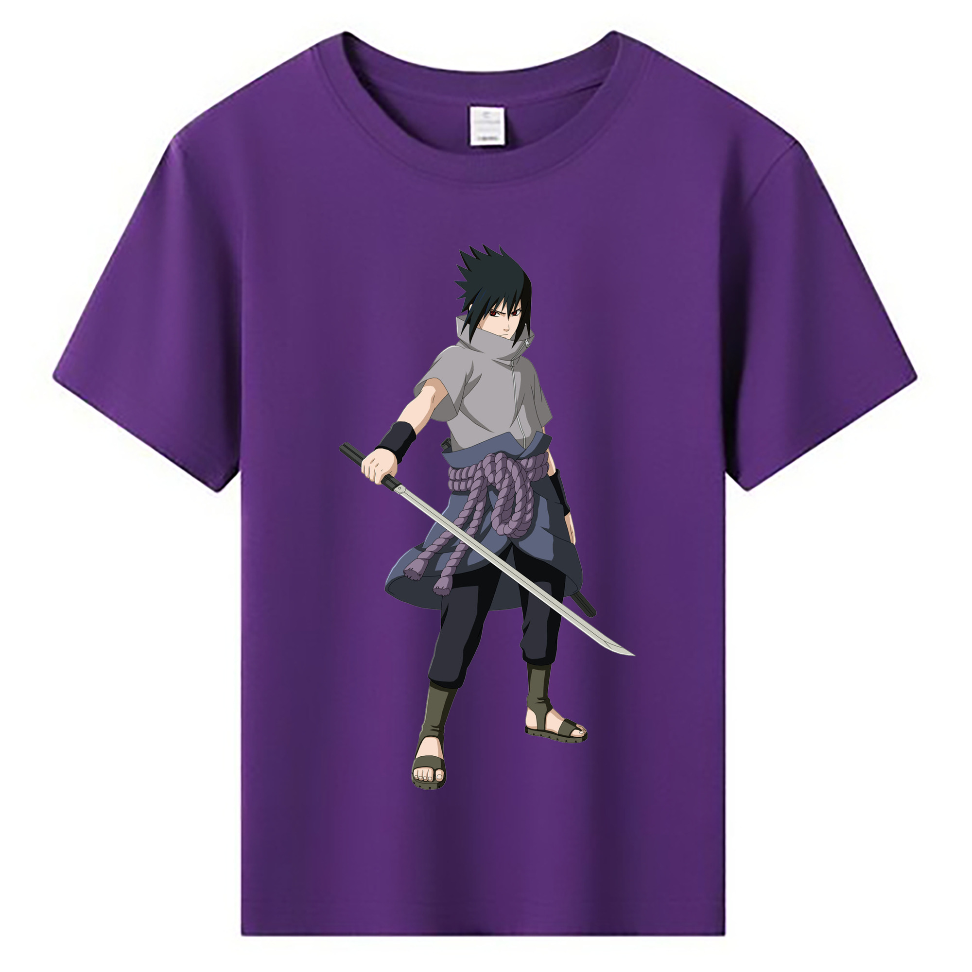 （画像用） NARUTO -ナルト- うちは サスケ Uchiha Sasuke 綿100％キッズTシャツ（フロントプリント）