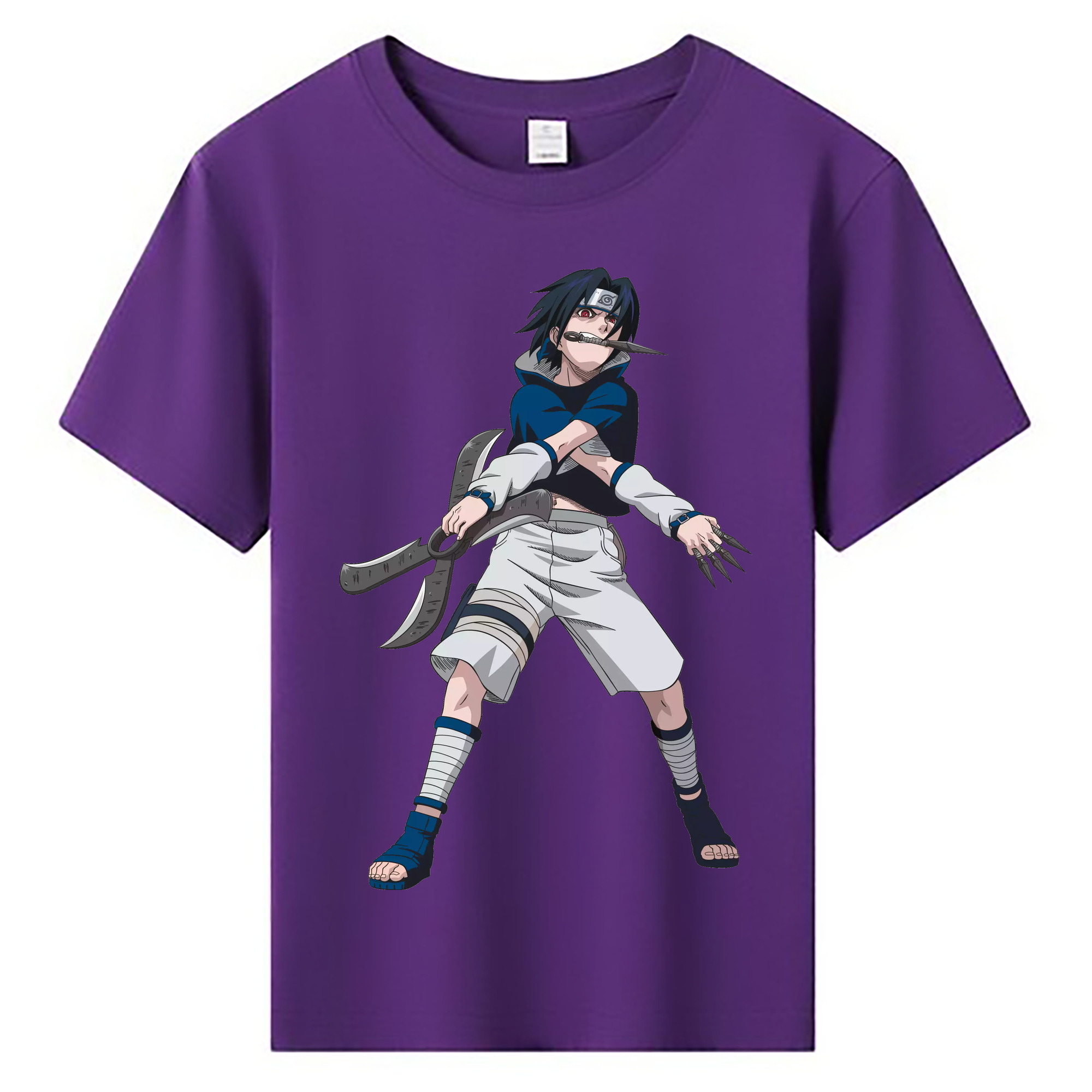 （画像用） NARUTO -ナルト- うちは サスケ Uchiha Sasuke 綿100％キッズTシャツ（フロントプリント）