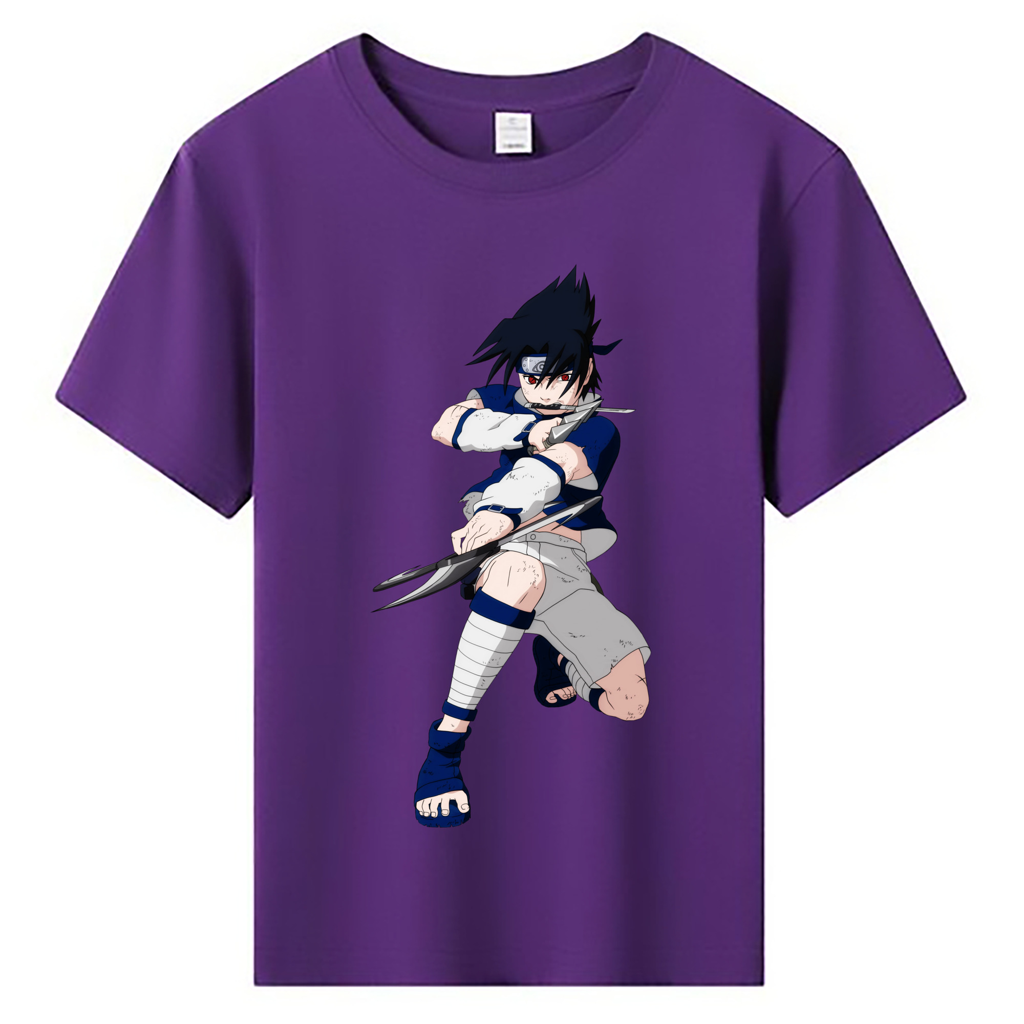 （画像用） NARUTO -ナルト- うちは サスケ Uchiha Sasuke 綿100％キッズTシャツ（フロントプリント）