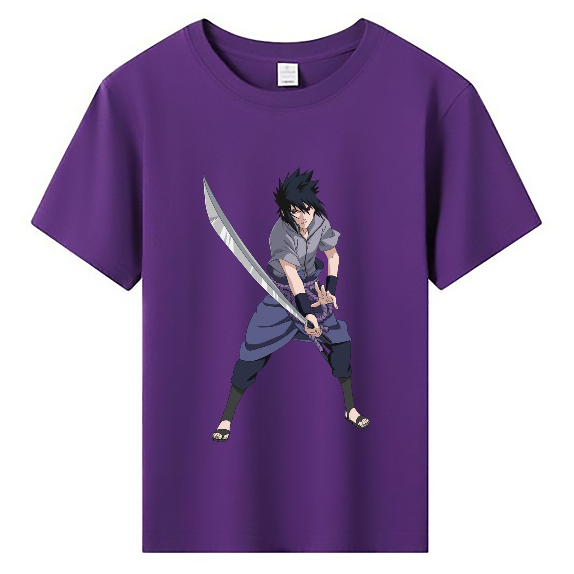 （画像用） NARUTO -ナルト- うちは サスケ Uchiha Sasuke 綿100％キッズTシャツ（フロントプリント）