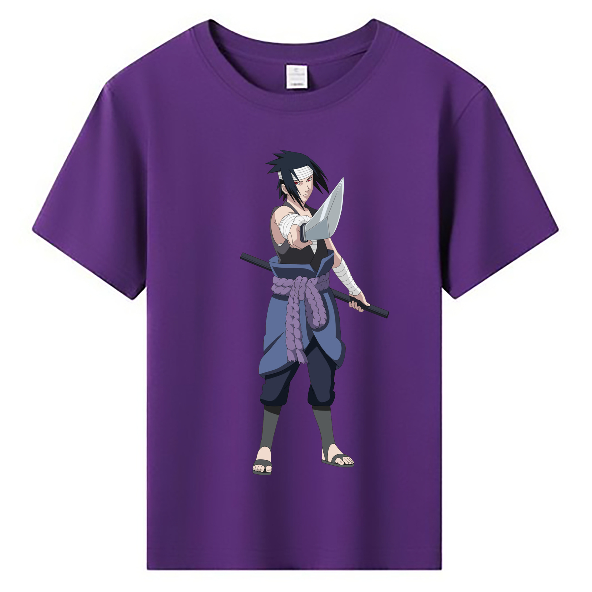 （画像用） NARUTO -ナルト- うちは サスケ Uchiha Sasuke 綿100％キッズTシャツ（フロントプリント）