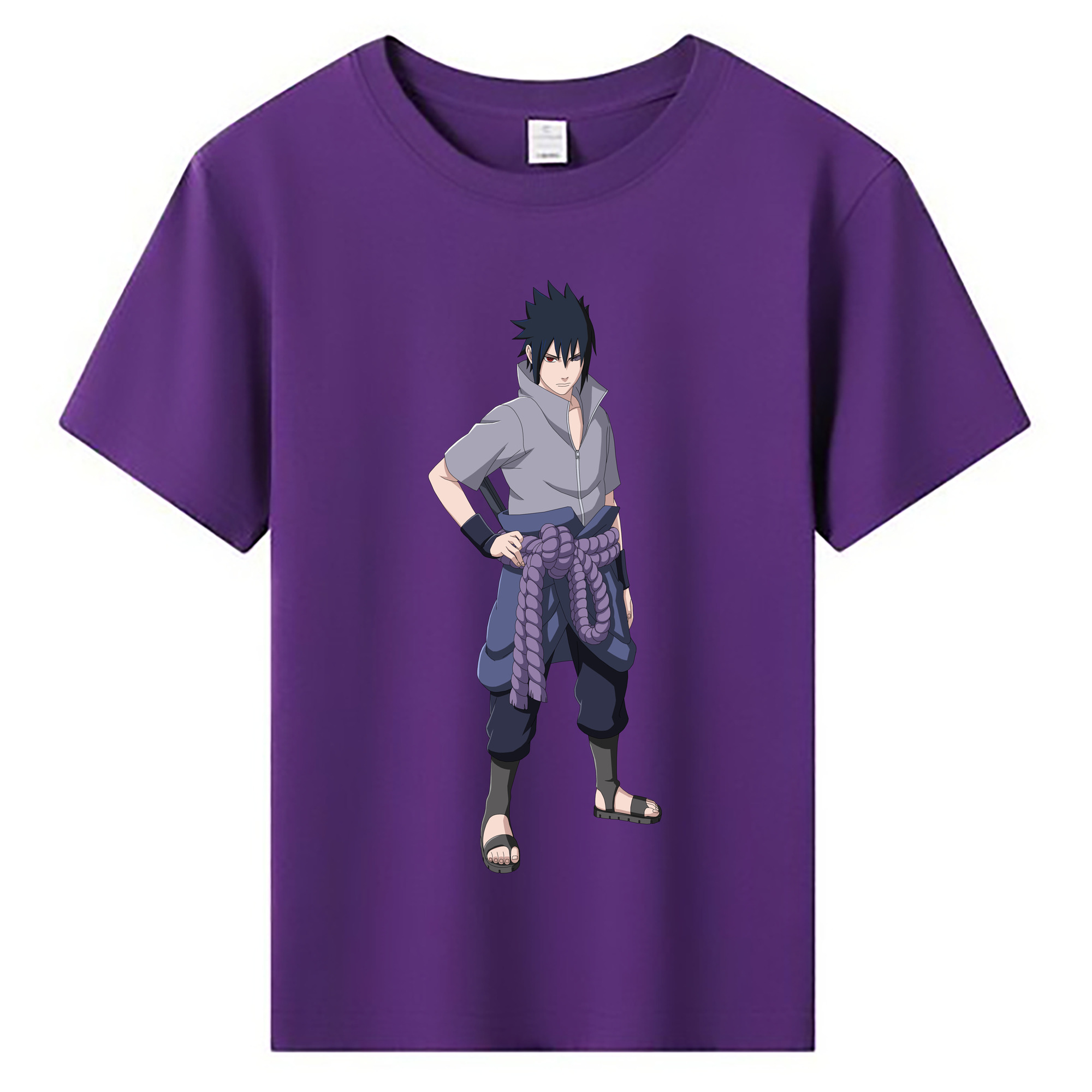 （画像用） NARUTO -ナルト- うちは サスケ Uchiha Sasuke 綿100％キッズTシャツ（フロントプリント）