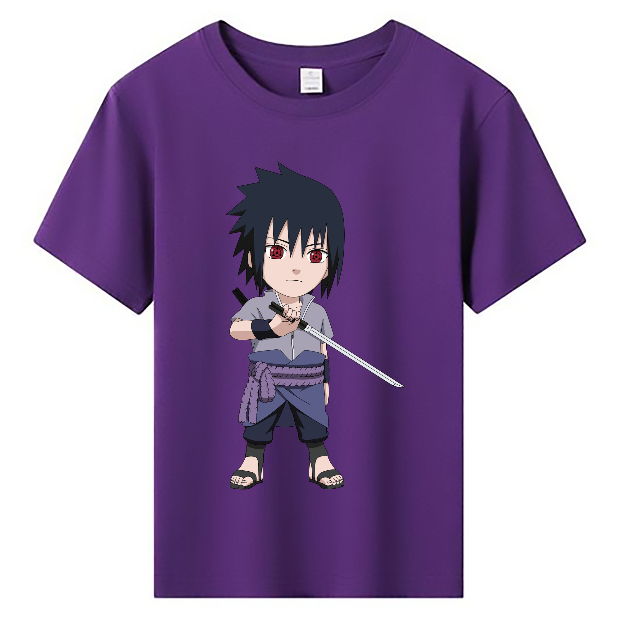 （画像用） NARUTO -ナルト- うちは サスケ Uchiha Sasuke 綿100％キッズTシャツ（フロントプリント）