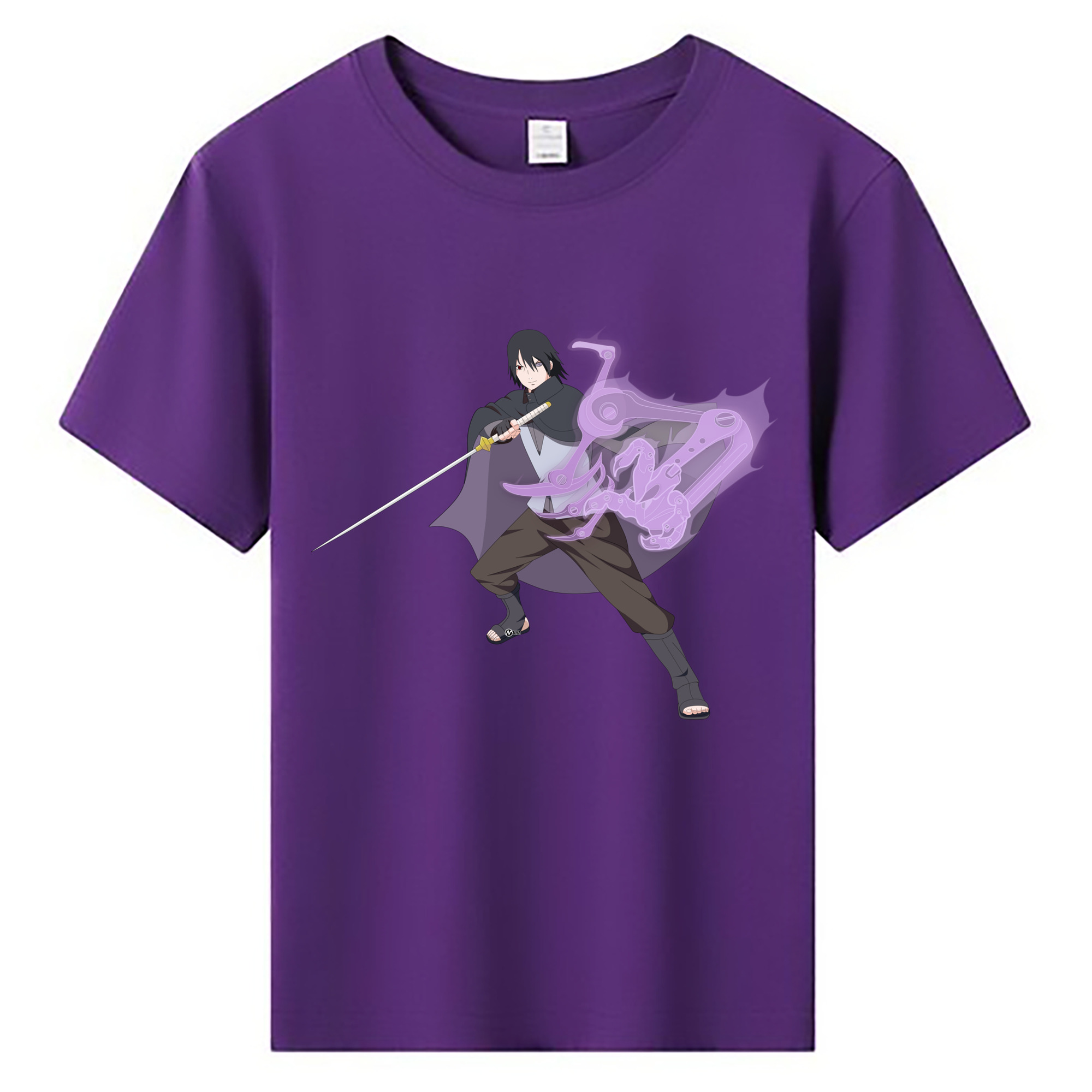（画像用） NARUTO -ナルト- うちは サスケ Uchiha Sasuke 綿100％キッズTシャツ（フロントプリント）