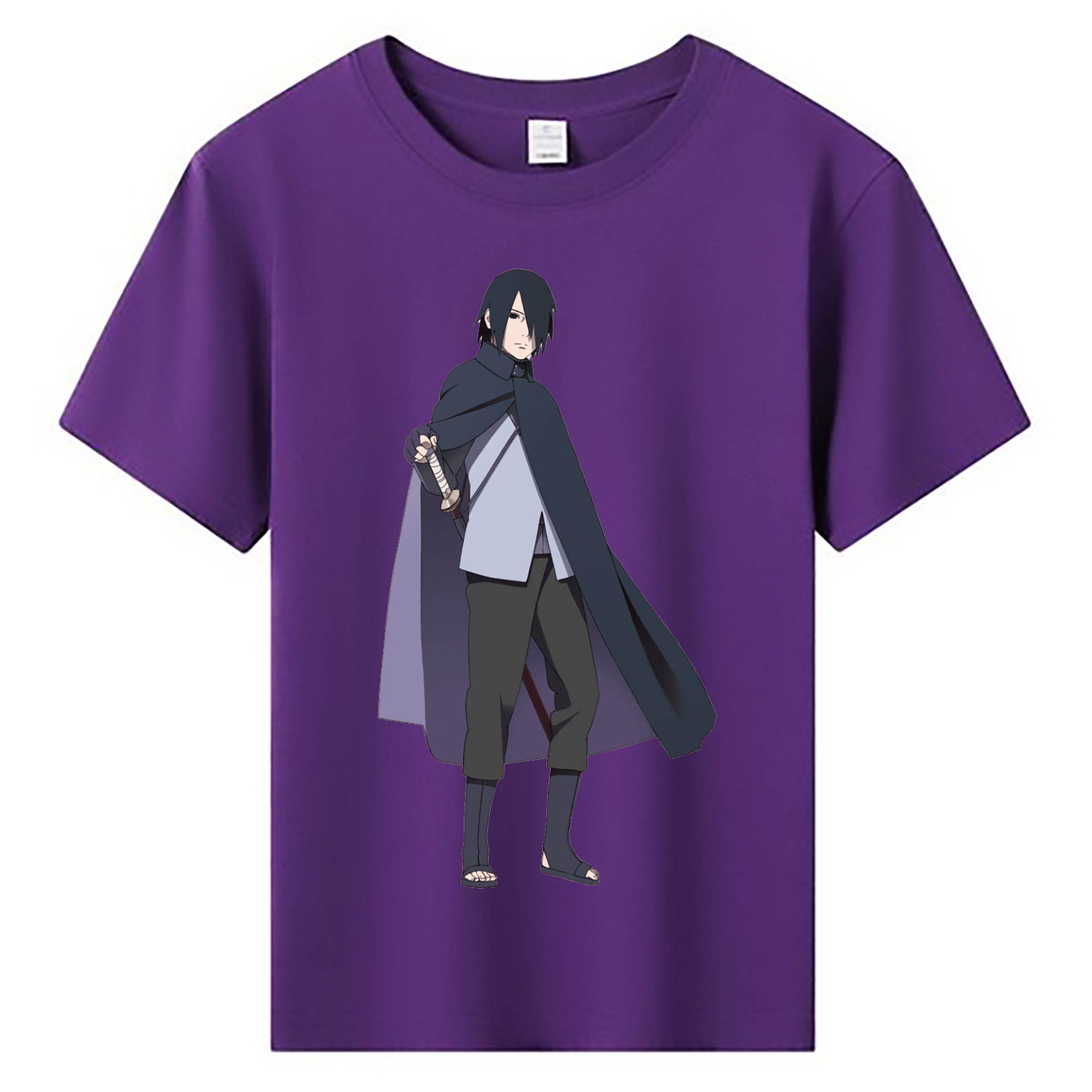 （画像用） NARUTO -ナルト- うちは サスケ Uchiha Sasuke 綿100％キッズTシャツ（フロントプリント）