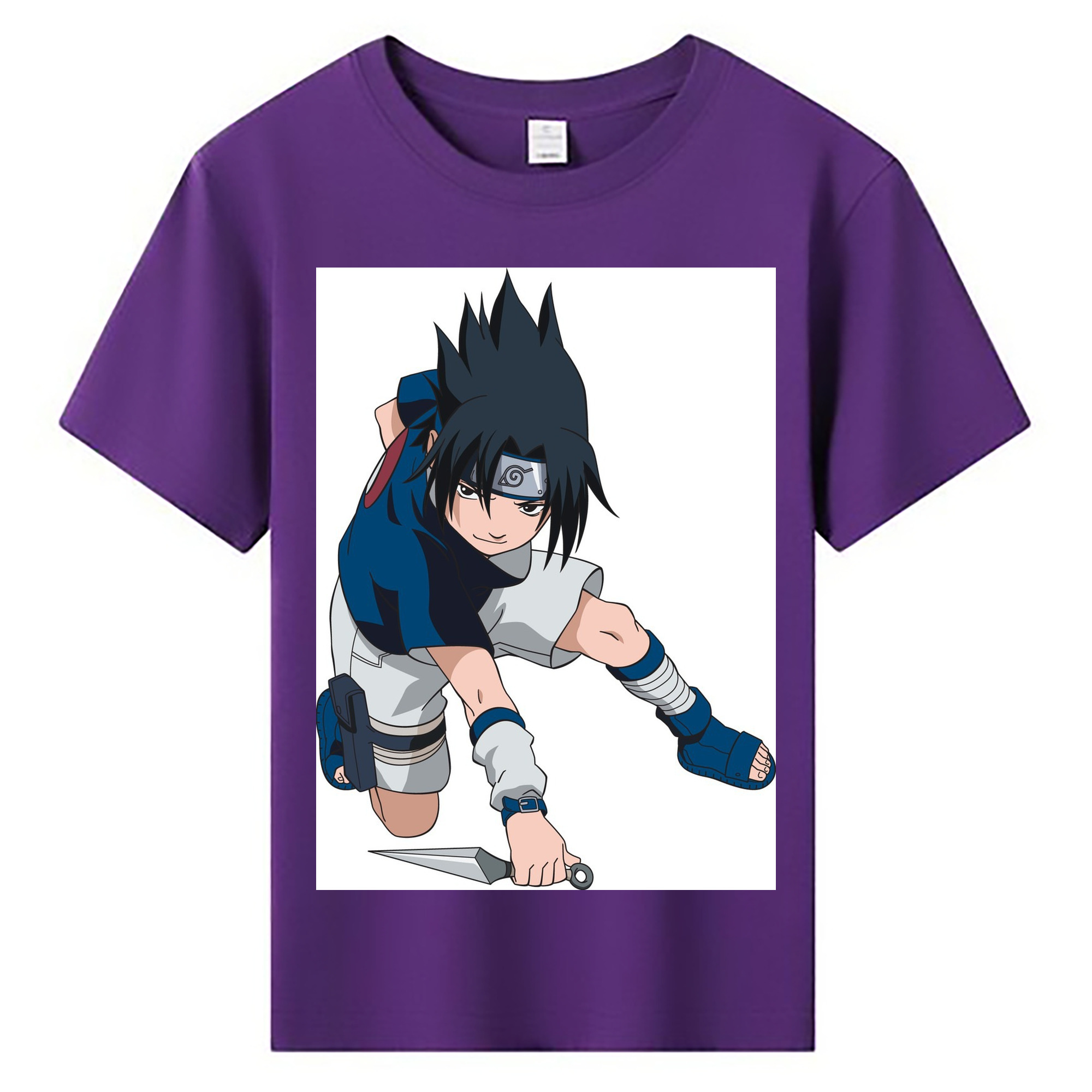 （画像用） NARUTO -ナルト- うちは サスケ Uchiha Sasuke 綿100％キッズTシャツ（フロントプリント）