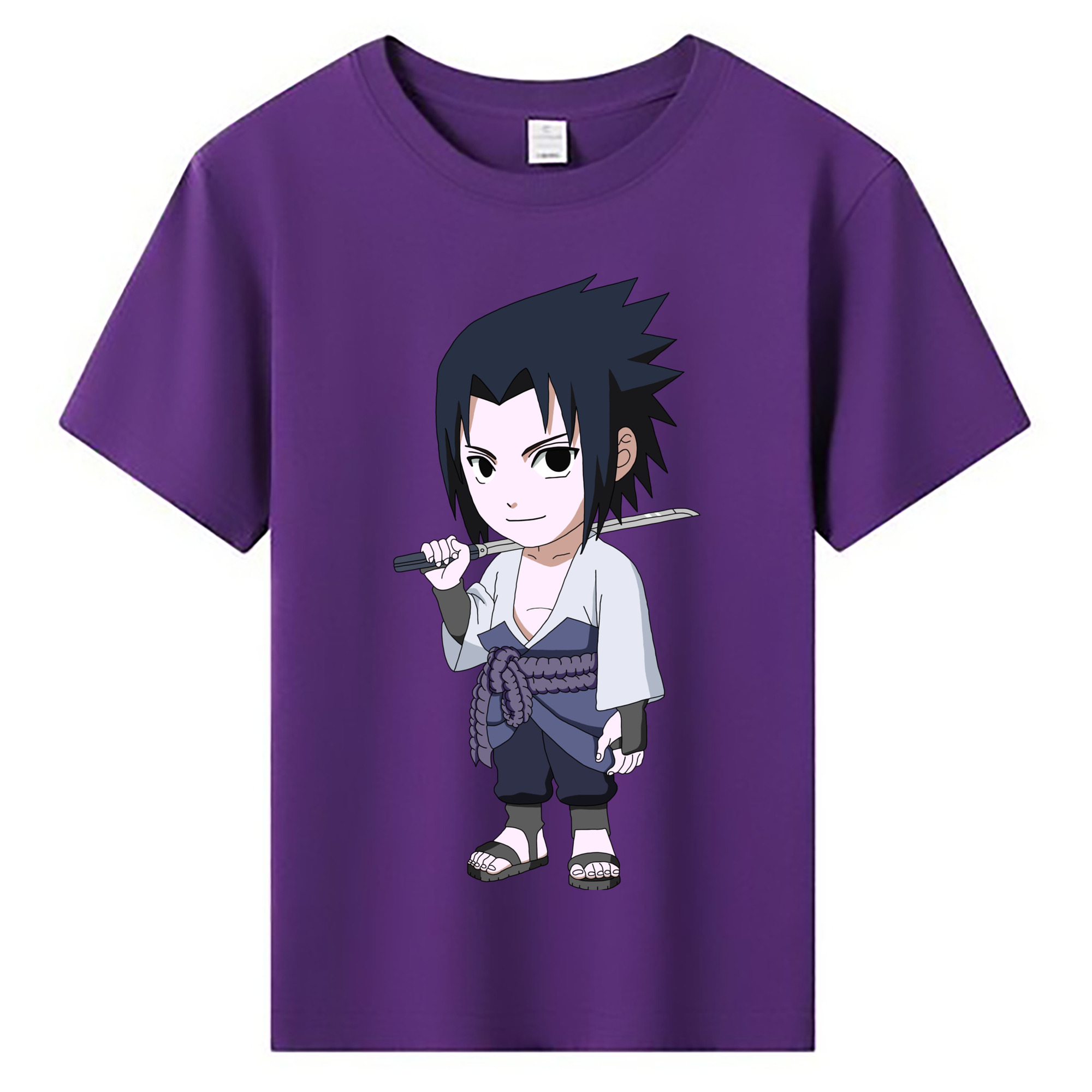（画像用） NARUTO -ナルト- うちは サスケ Uchiha Sasuke 綿100％キッズTシャツ（フロントプリント）