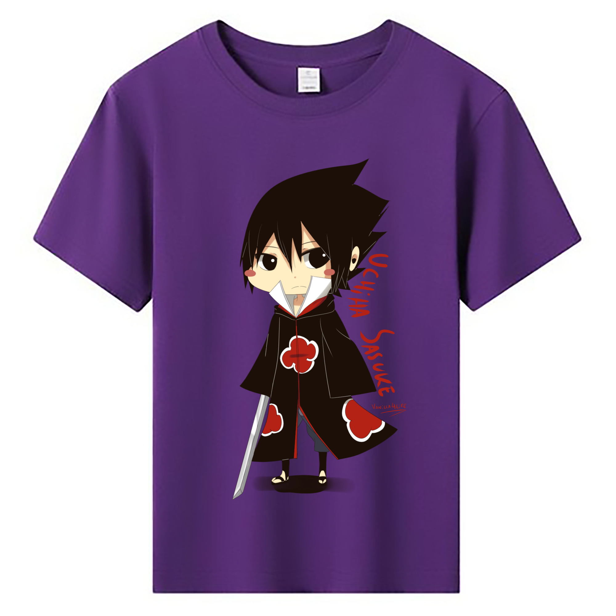 （画像用） NARUTO -ナルト- うちは サスケ Uchiha Sasuke 綿100％キッズTシャツ（フロントプリント）