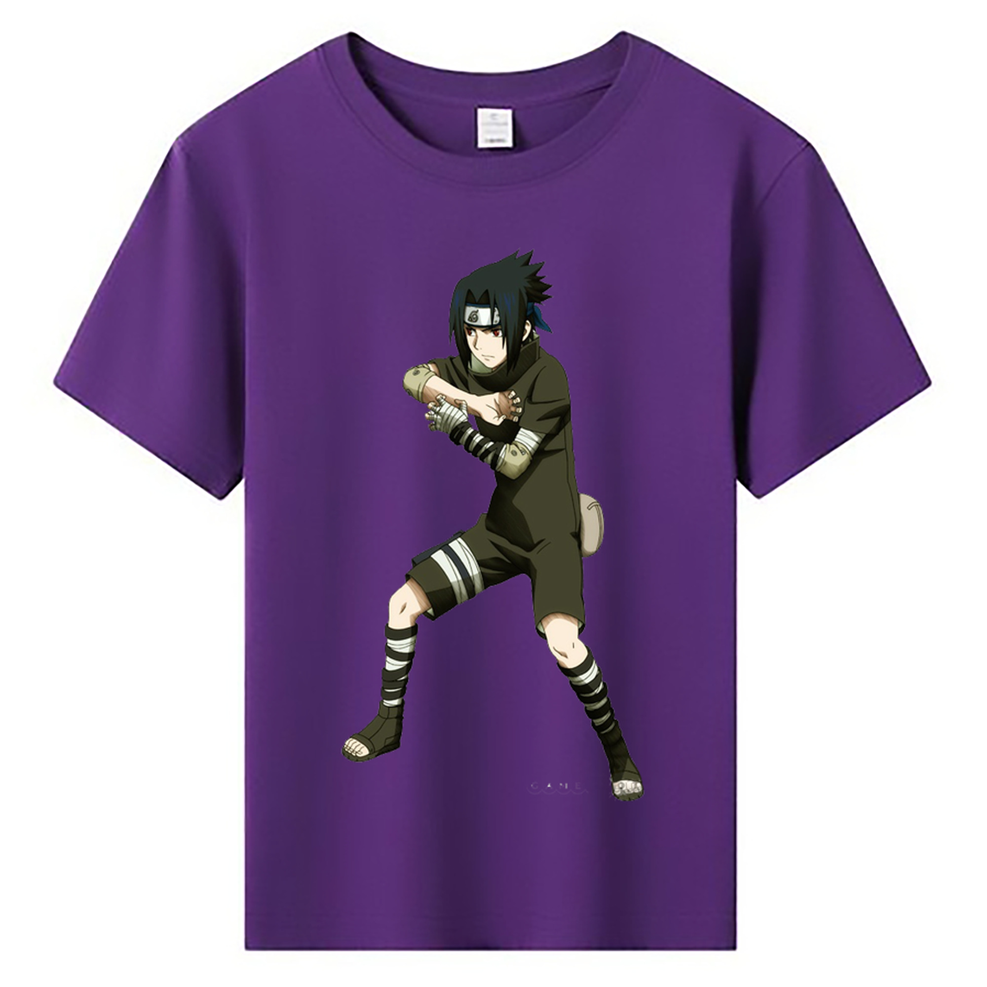 （画像用） NARUTO -ナルト- うちは サスケ Uchiha Sasuke 綿100％キッズTシャツ（フロントプリント）