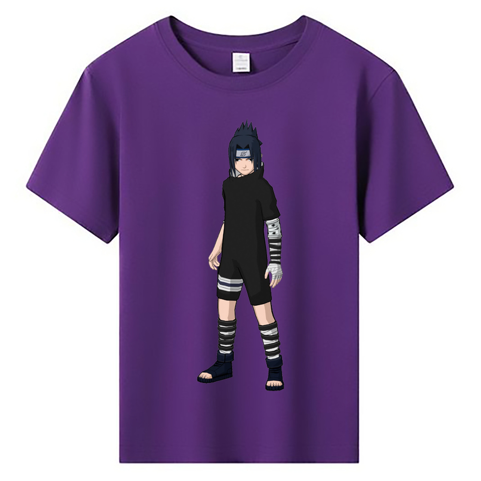 （画像用） NARUTO -ナルト- うちは サスケ Uchiha Sasuke 綿100％キッズTシャツ（フロントプリント）