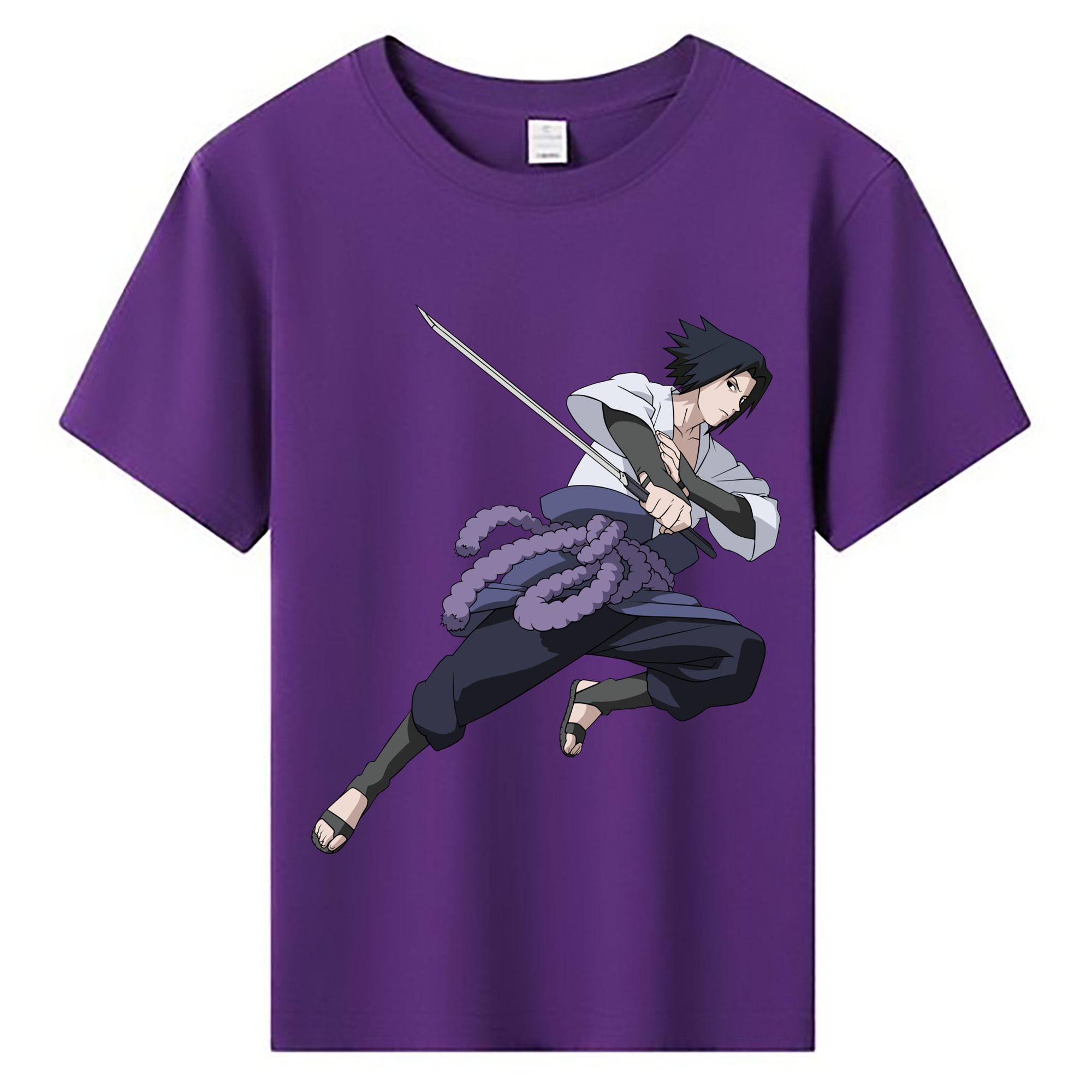 （画像用） NARUTO -ナルト- うちは サスケ Uchiha Sasuke 綿100％キッズTシャツ（フロントプリント）