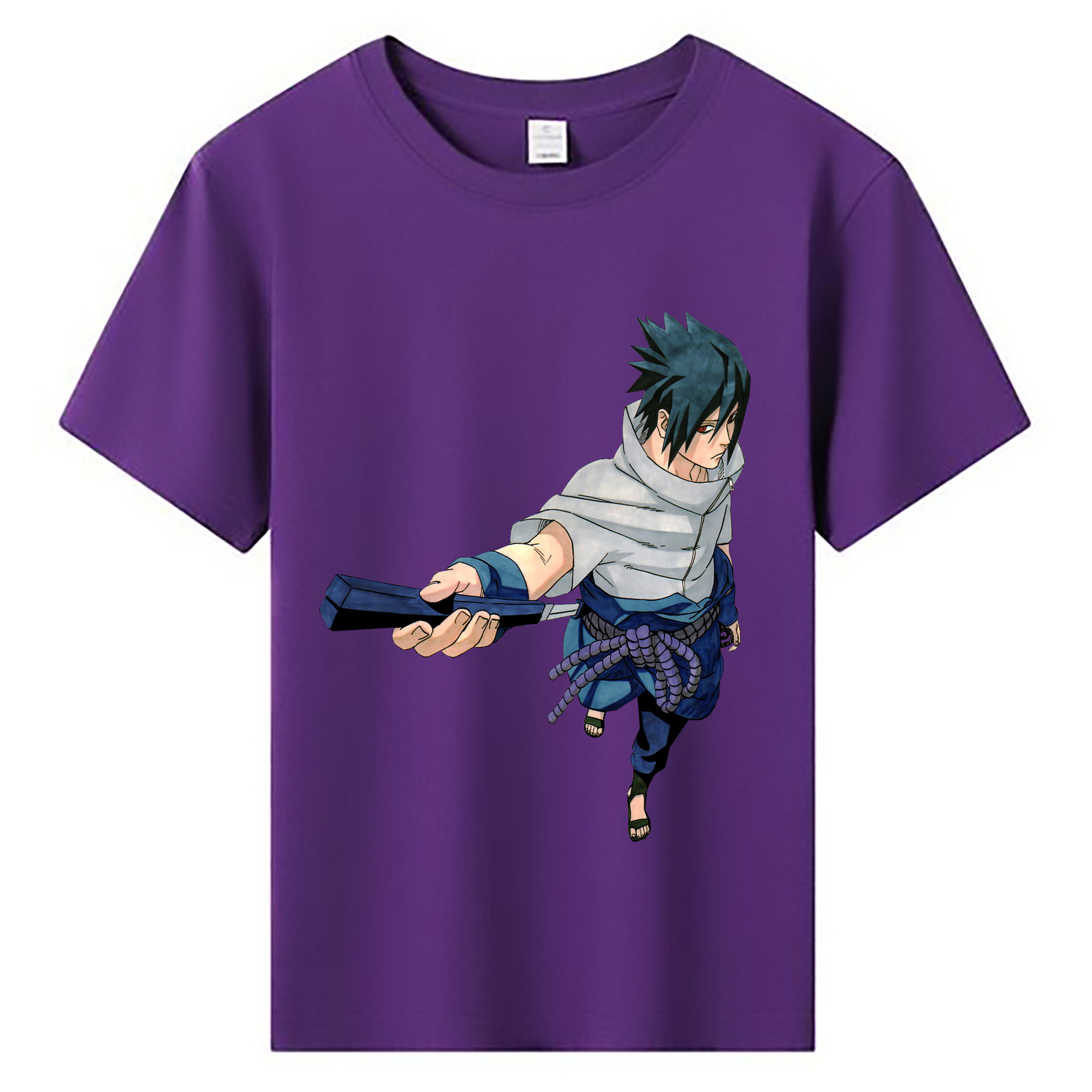 （画像用） NARUTO -ナルト- うちは サスケ Uchiha Sasuke 綿100％キッズTシャツ（フロントプリント）