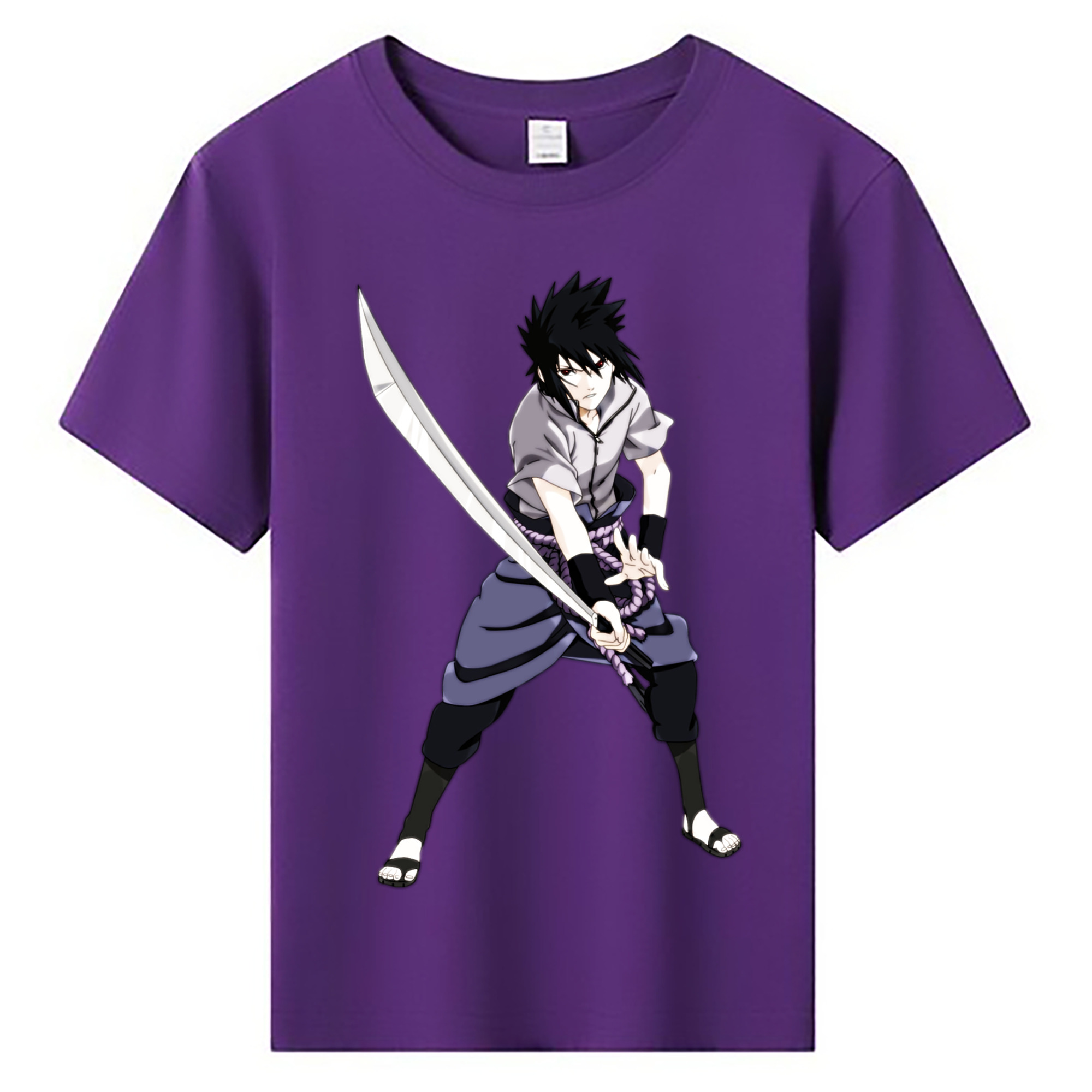 （画像用） NARUTO -ナルト- うちは サスケ Uchiha Sasuke 綿100％キッズTシャツ（フロントプリント）