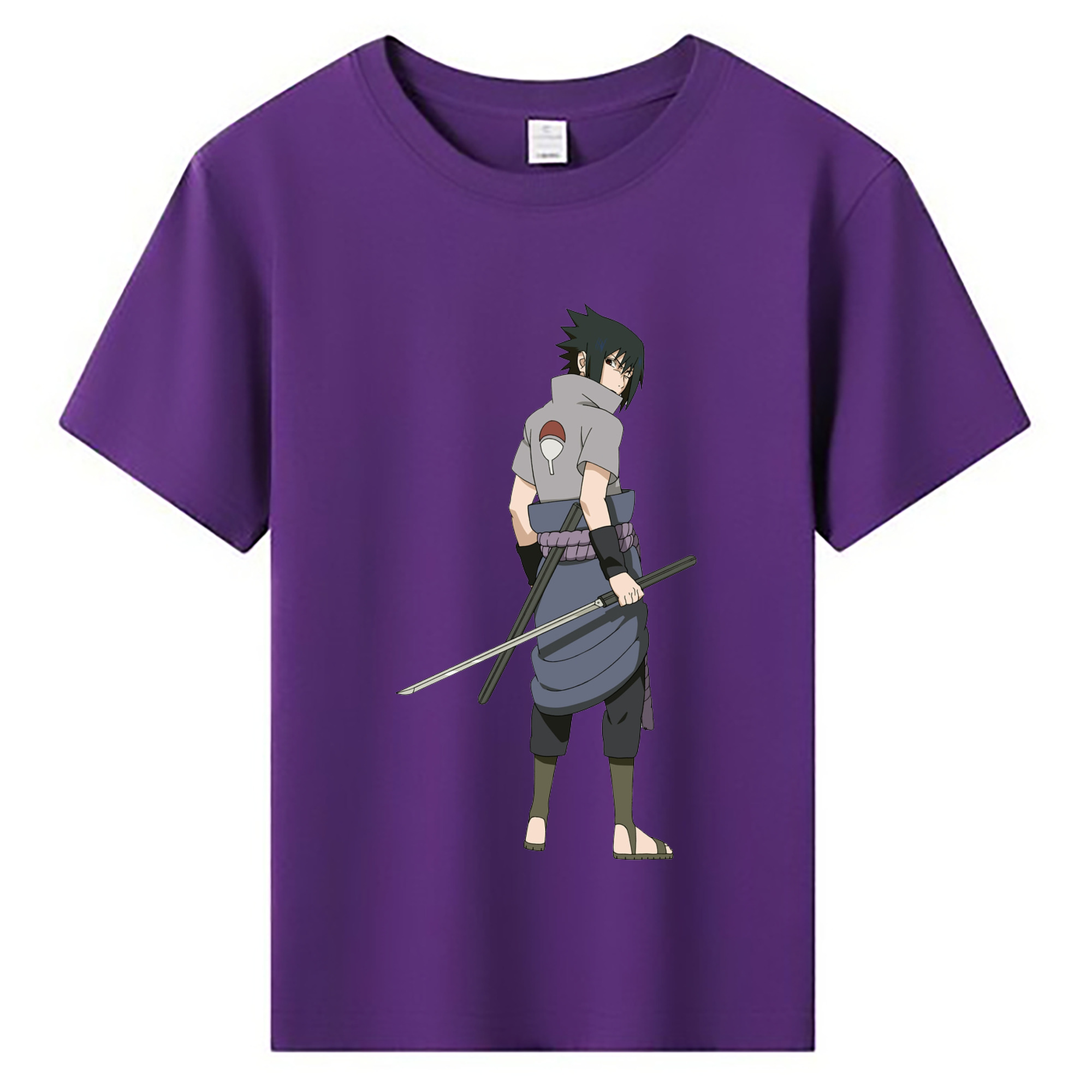 （画像用） NARUTO -ナルト- うちは サスケ Uchiha Sasuke 綿100％キッズTシャツ（フロントプリント）