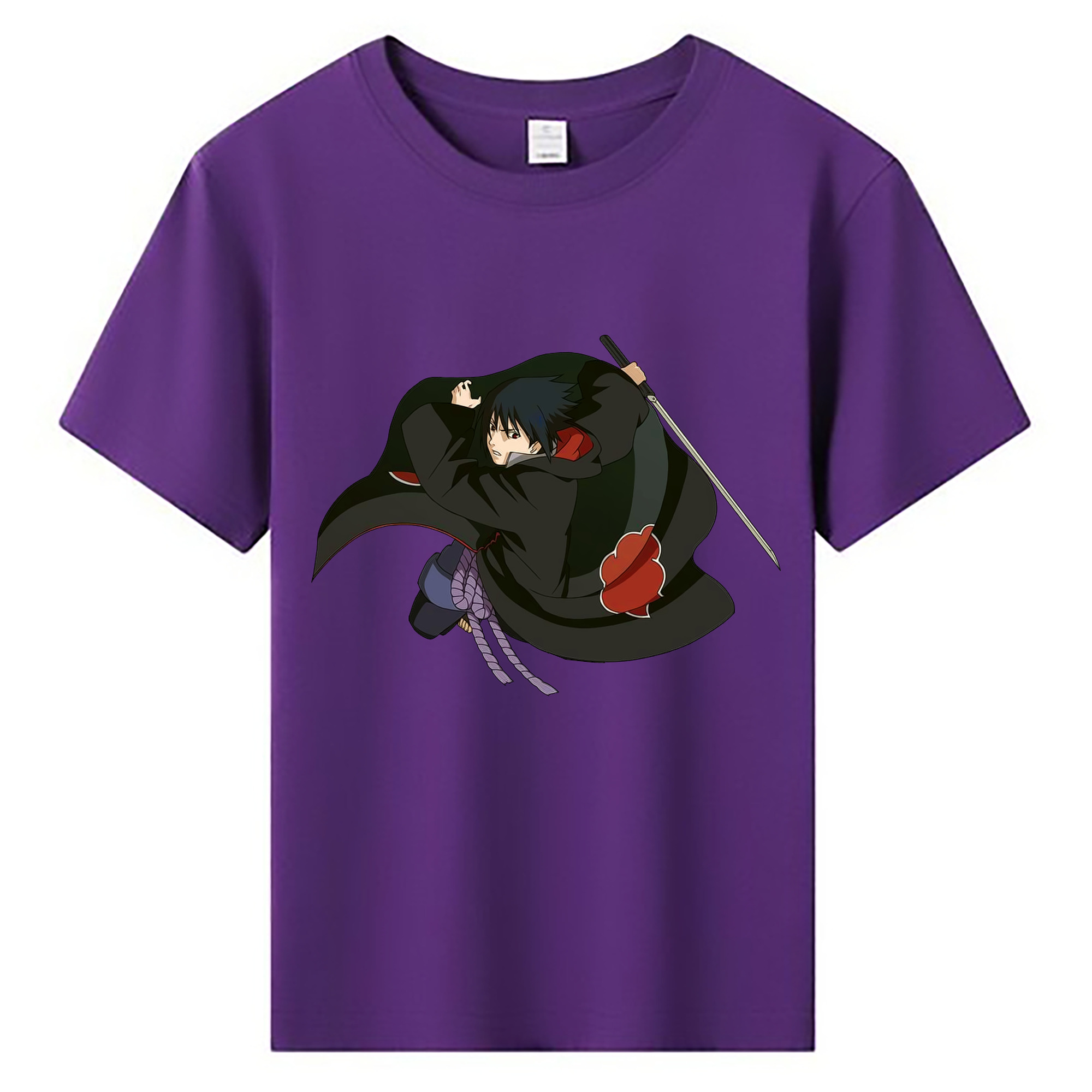 （画像用） NARUTO -ナルト- うちは サスケ Uchiha Sasuke 綿100％キッズTシャツ（フロントプリント）