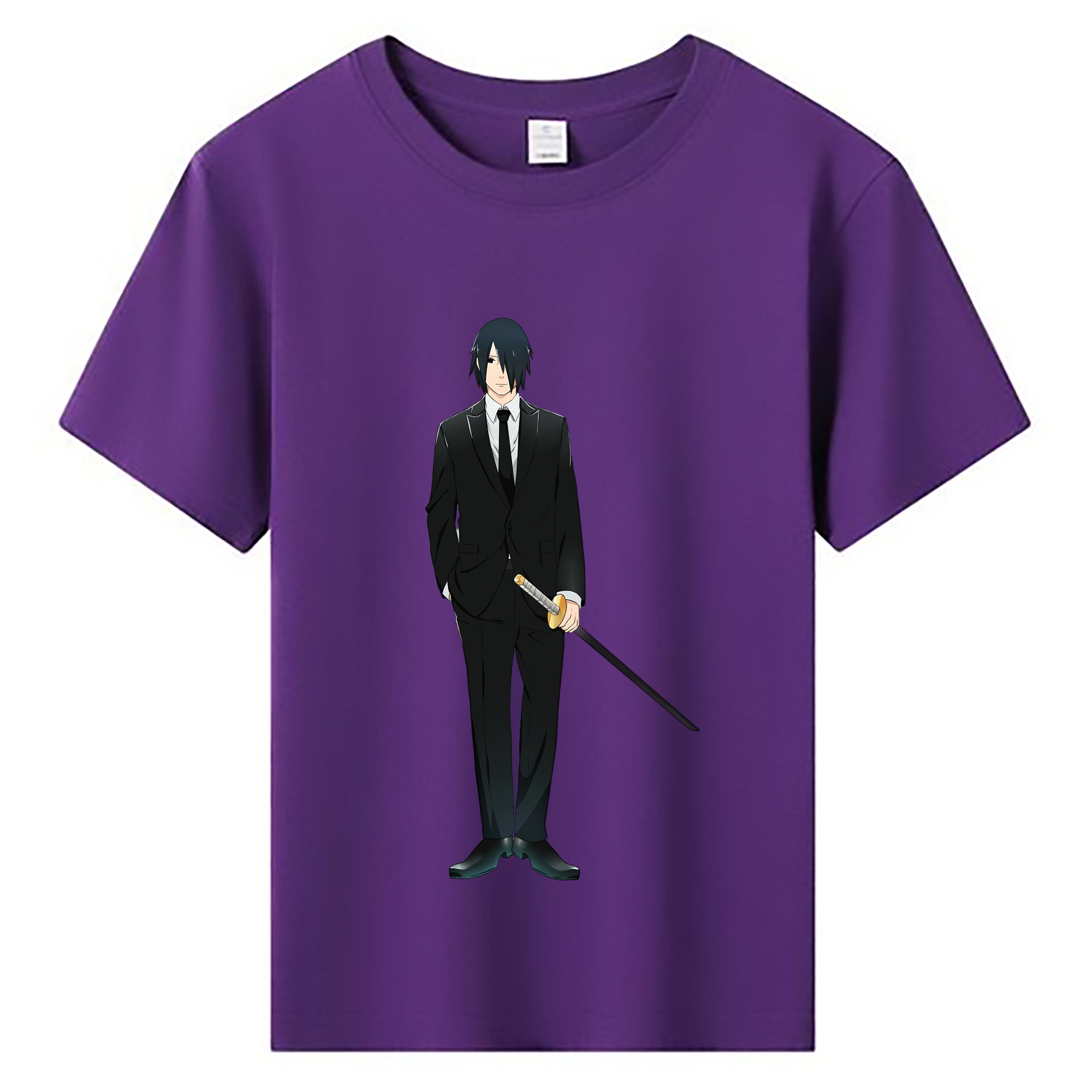 （画像用） NARUTO -ナルト- うちは サスケ Uchiha Sasuke 綿100％キッズTシャツ（フロントプリント）