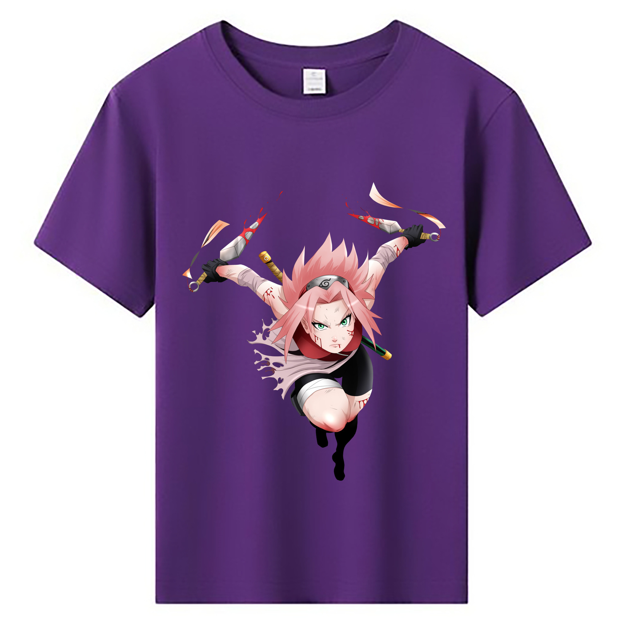 （画像用） NARUTO -ナルト- 春野サクラ Haruno Sakura 綿100％キッズTシャツ（フロントプリント）