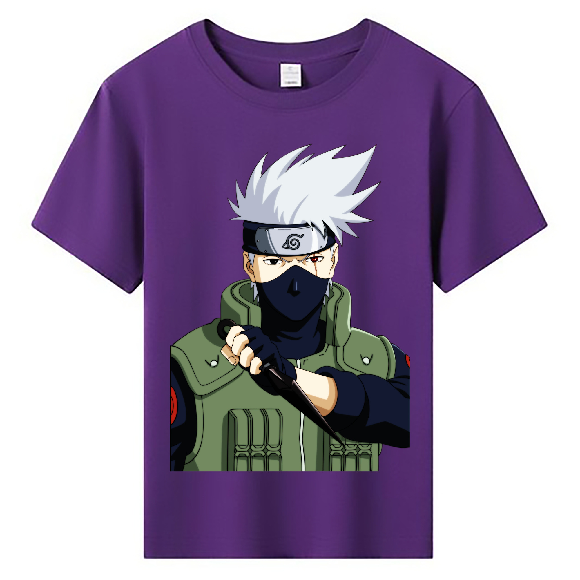 （画像用） NARUTO -ナルト- はたけ カカシ Hatake Kakashi 綿100％キッズTシャツ（フロントプリント）