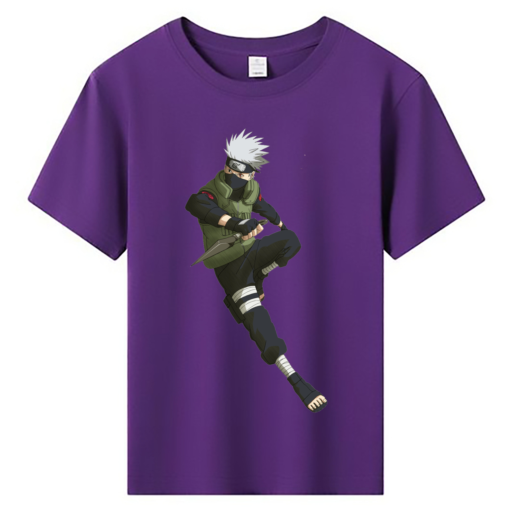 （画像用） NARUTO -ナルト- はたけ カカシ Hatake Kakashi 綿100％キッズTシャツ（フロントプリント）