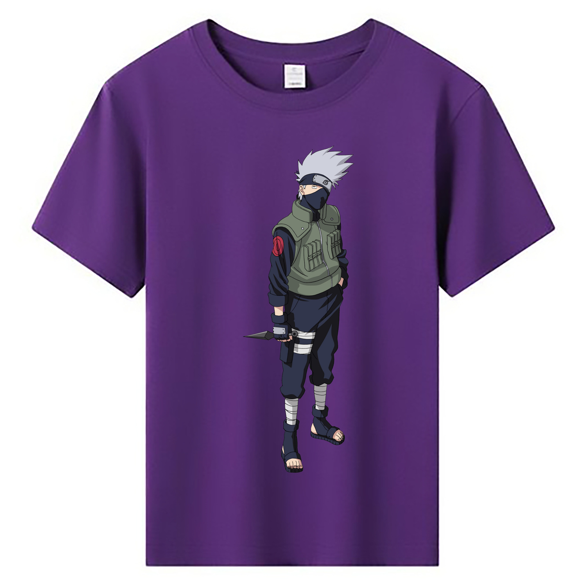 （画像用） NARUTO -ナルト- はたけ カカシ Hatake Kakashi 綿100％キッズTシャツ（フロントプリント）