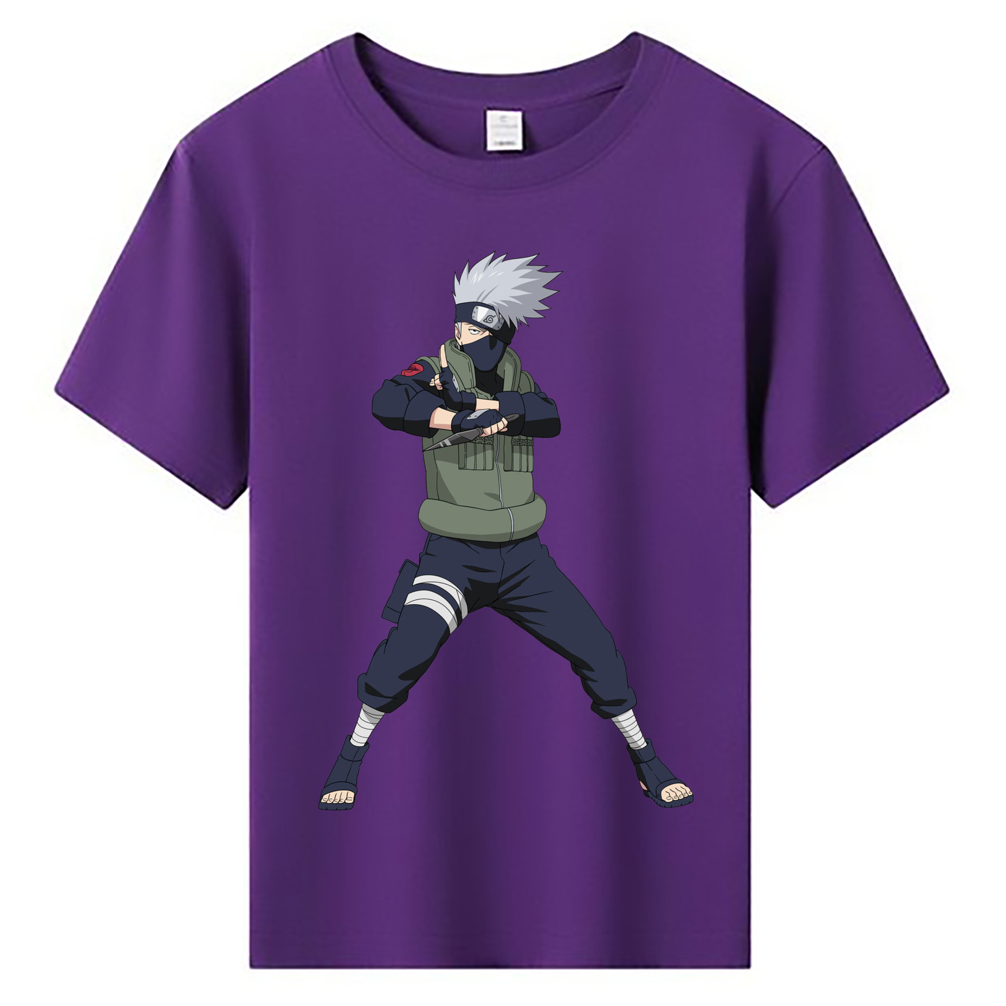（画像用） NARUTO -ナルト- はたけ カカシ Hatake Kakashi 綿100％キッズTシャツ（フロントプリント）