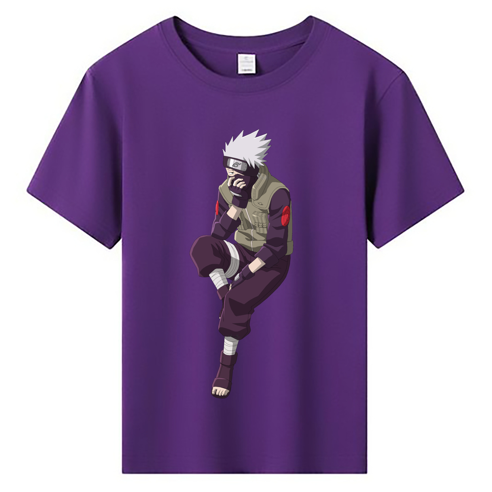 （画像用） NARUTO -ナルト- はたけ カカシ Hatake Kakashi 綿100％キッズTシャツ（フロントプリント）