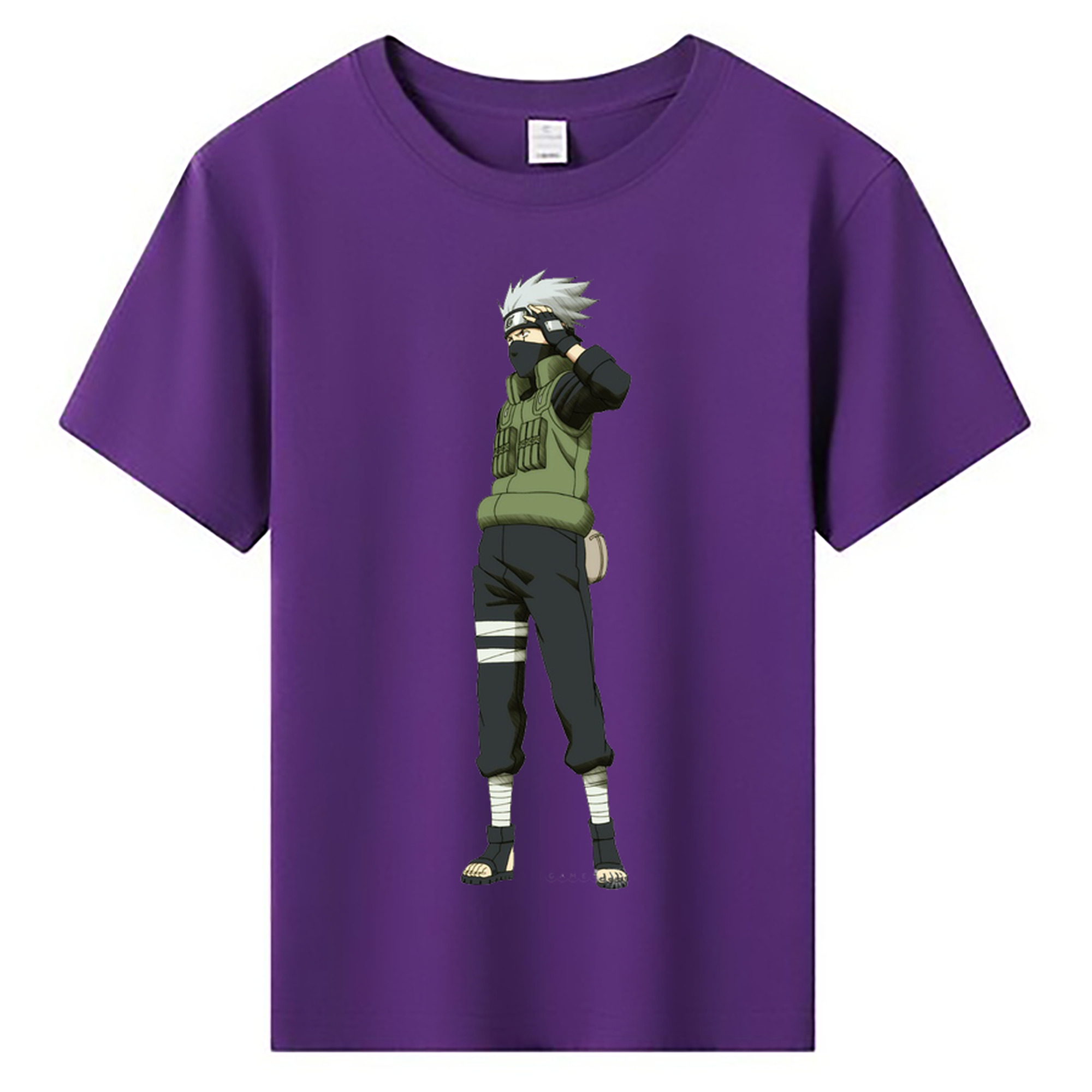 （画像用） NARUTO -ナルト- はたけ カカシ Hatake Kakashi 綿100％キッズTシャツ（フロントプリント）
