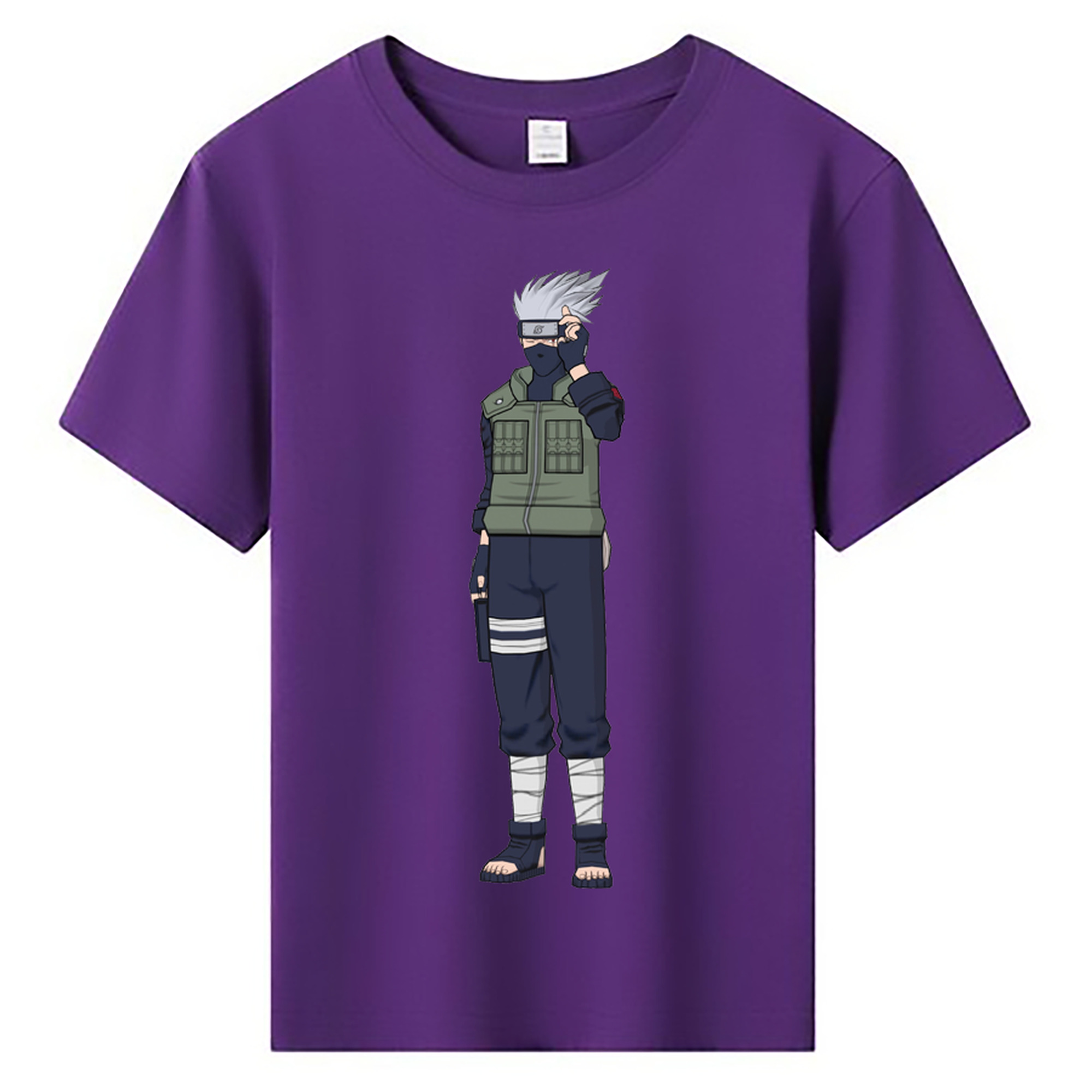 （画像用） NARUTO -ナルト- はたけ カカシ Hatake Kakashi 綿100％キッズTシャツ（フロントプリント）