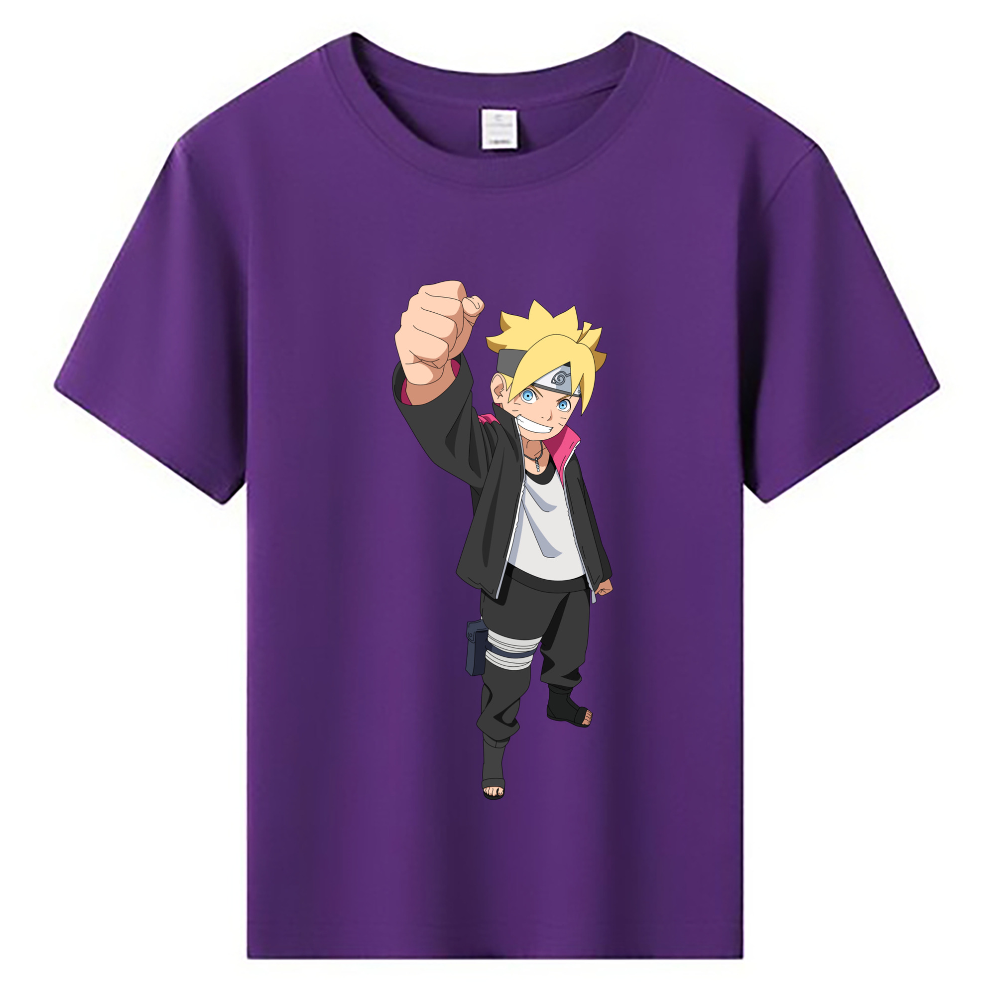 （画像用） NARUTO -ナルト- うずまき ボルト Uzumaki Boruto 綿100％キッズTシャツ（フロントプリント）