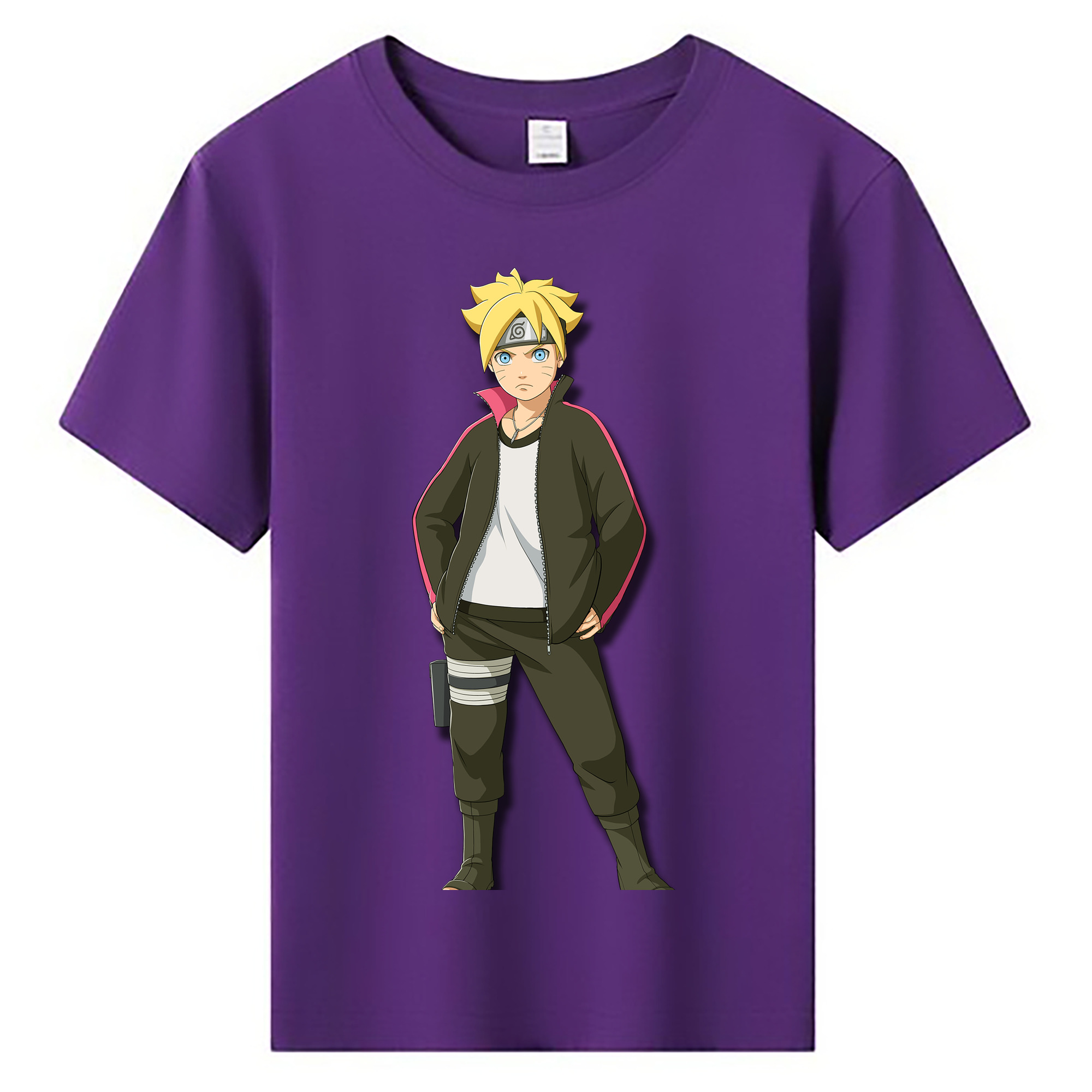 （画像用） NARUTO -ナルト- うずまき ボルト Uzumaki Boruto 綿100％キッズTシャツ（フロントプリント）