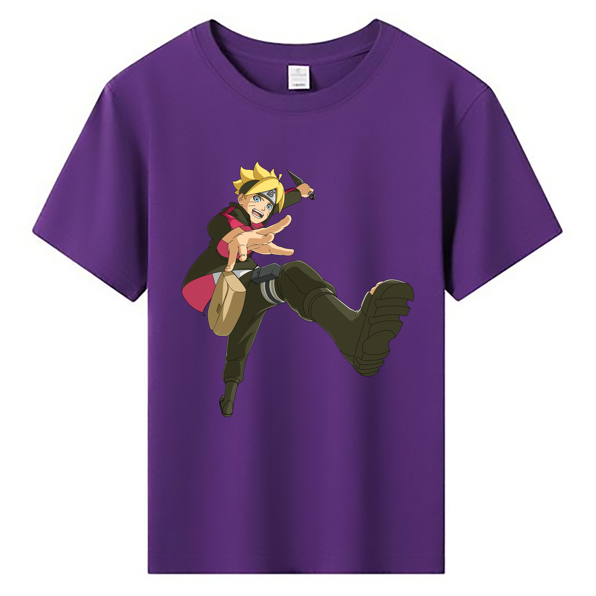 （画像用） NARUTO -ナルト- うずまき ボルト Uzumaki Boruto 綿100％キッズTシャツ（フロントプリント）