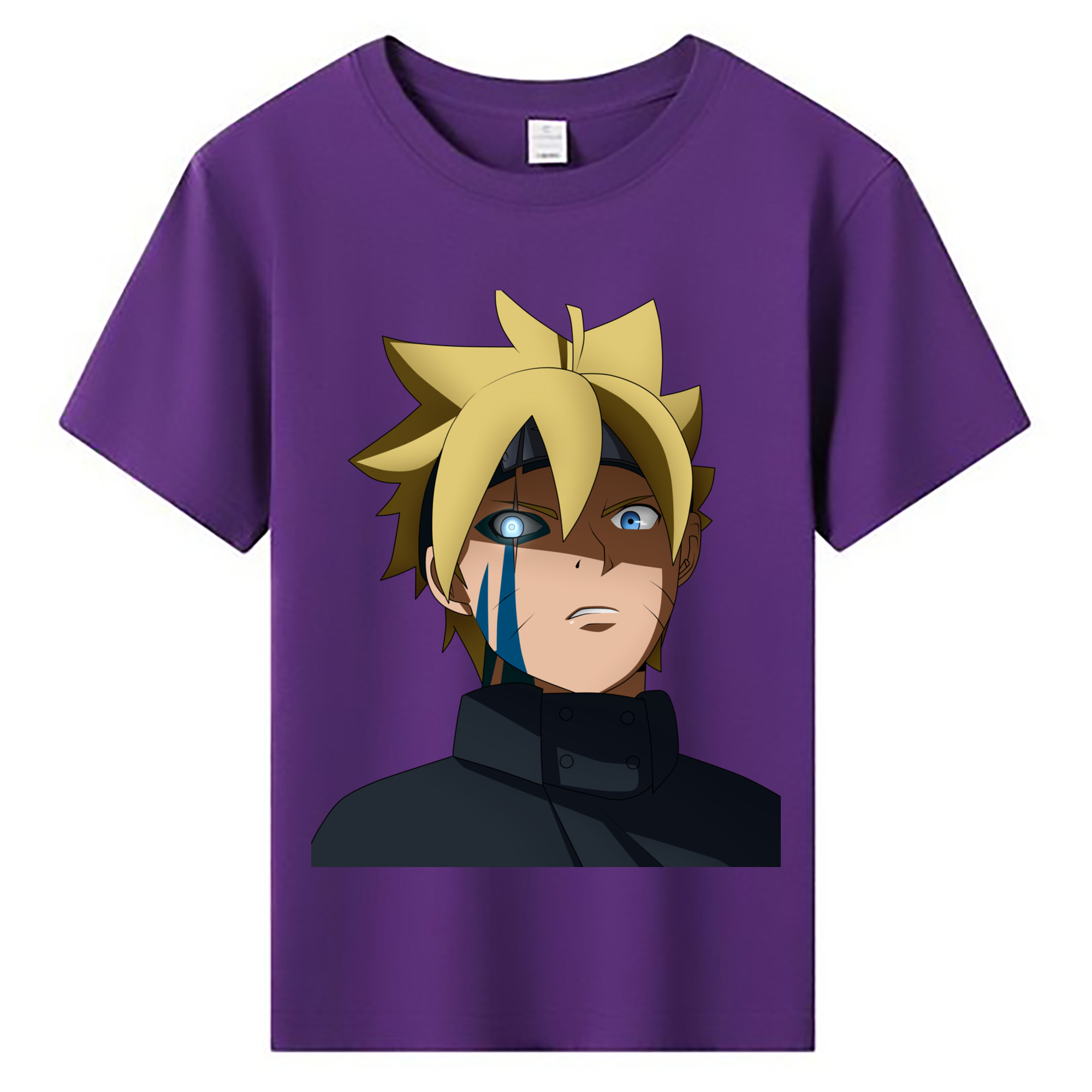 （画像用） NARUTO -ナルト- うずまき ボルト Uzumaki Boruto 綿100％キッズTシャツ（フロントプリント）