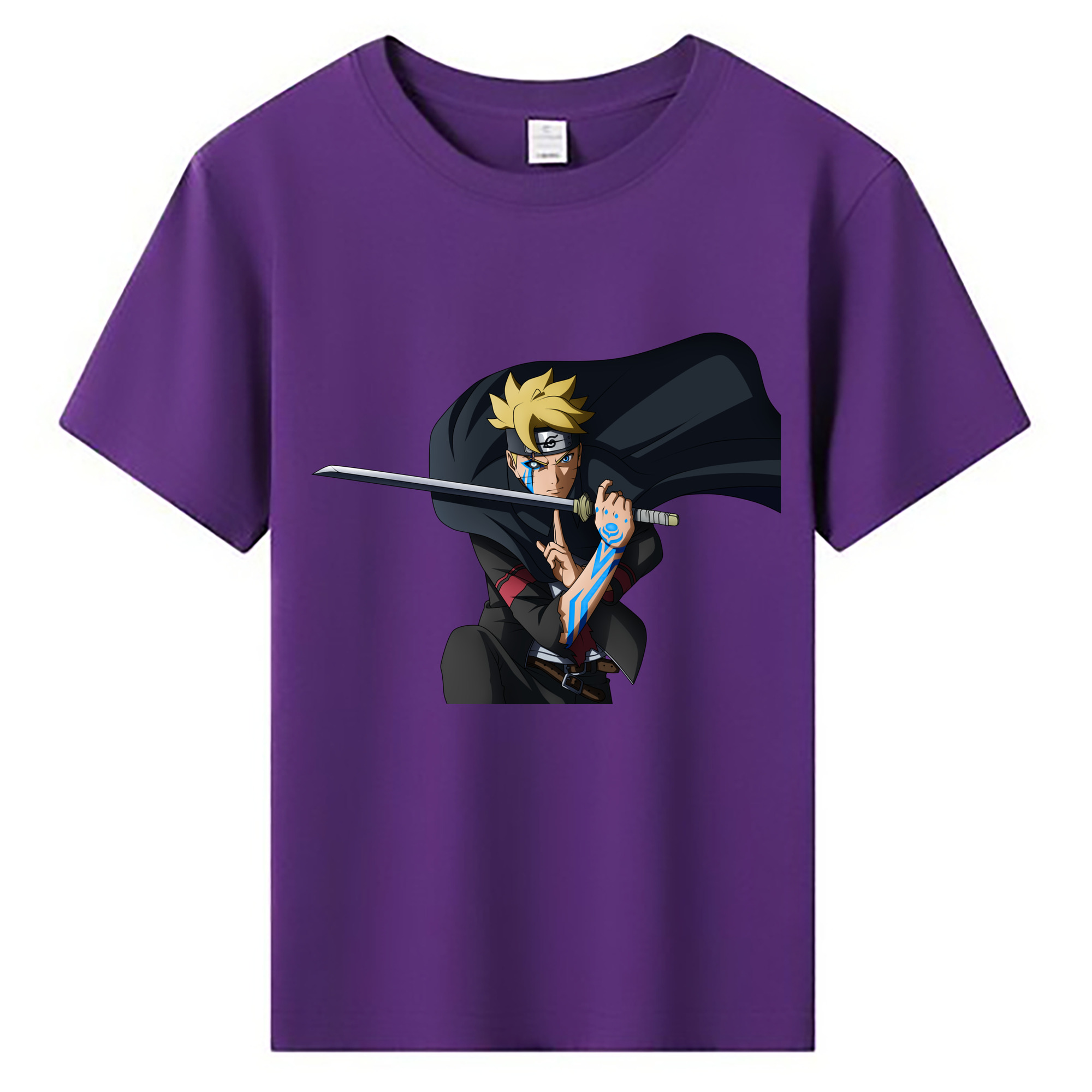 （画像用） NARUTO -ナルト- うずまき ボルト Uzumaki Boruto 綿100％キッズTシャツ（フロントプリント）