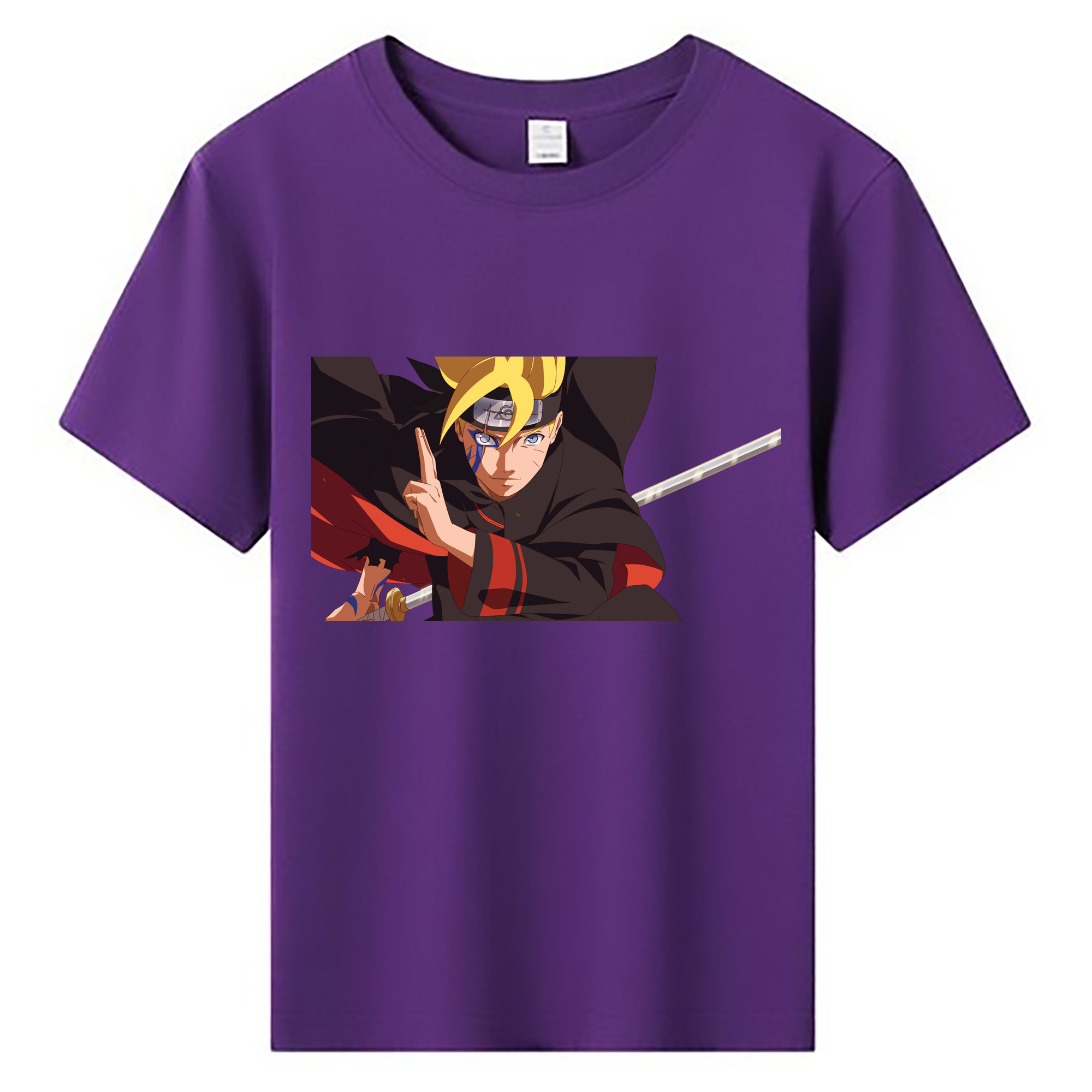 （画像用） NARUTO -ナルト- うずまき ボルト Uzumaki Boruto 綿100％キッズTシャツ（フロントプリント）
